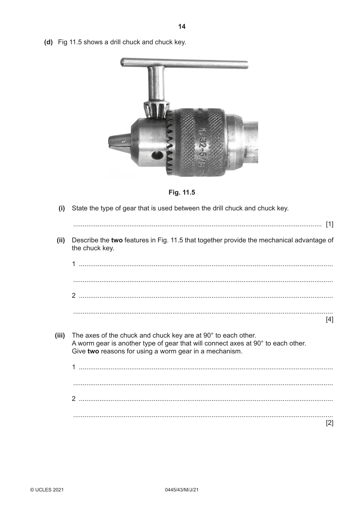 Cambridge IGCSE Design and Technology 0445 2021 May/June Paper 4 · Variant 3 question paper, page 14 of 20