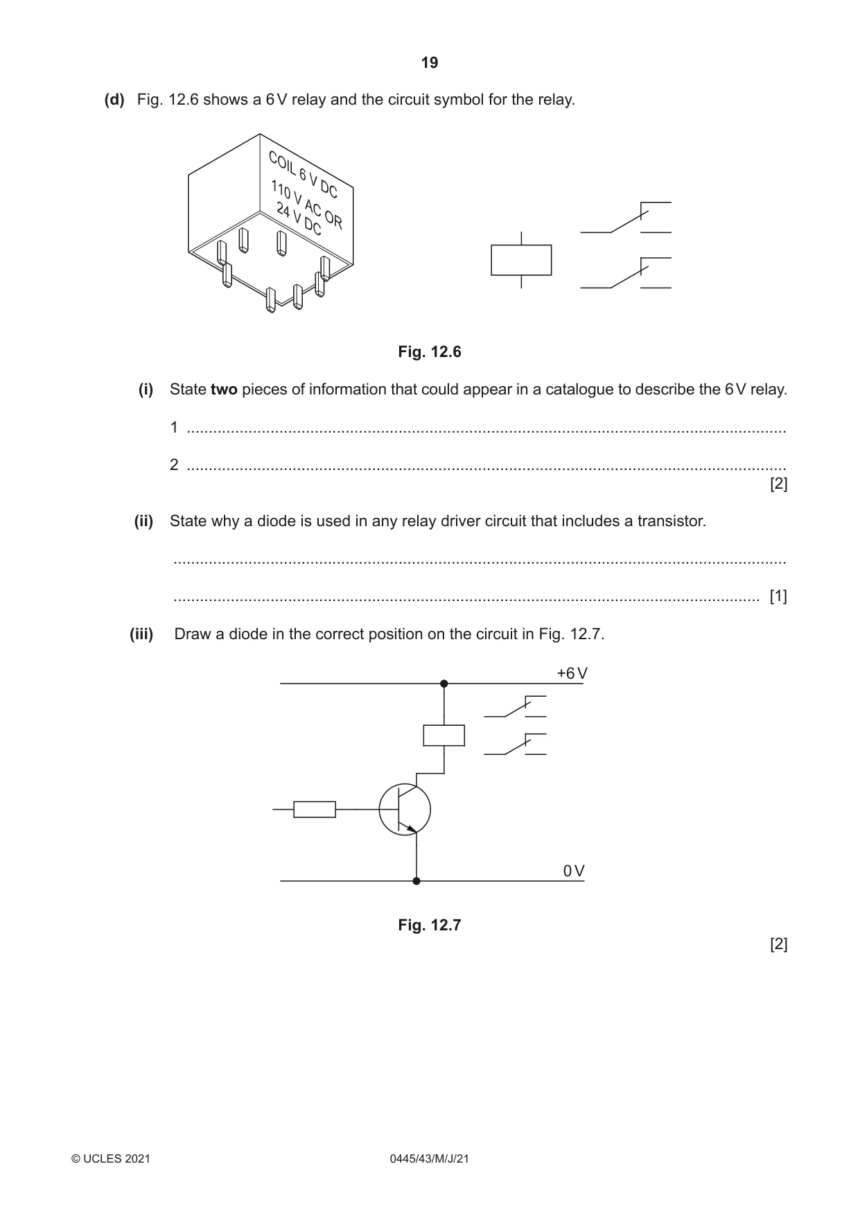 Cambridge IGCSE Design and Technology 0445 2021 May/June Paper 4 · Variant 3 question paper, page 19 of 20