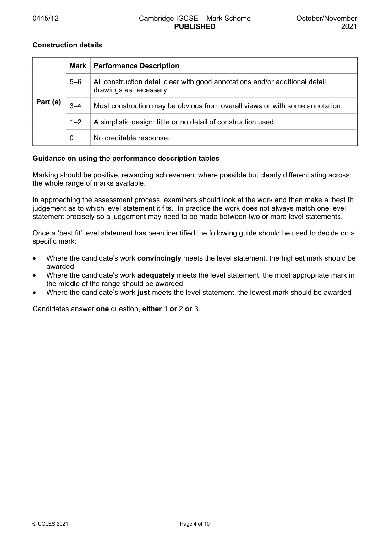Mark scheme, page 4 of 10