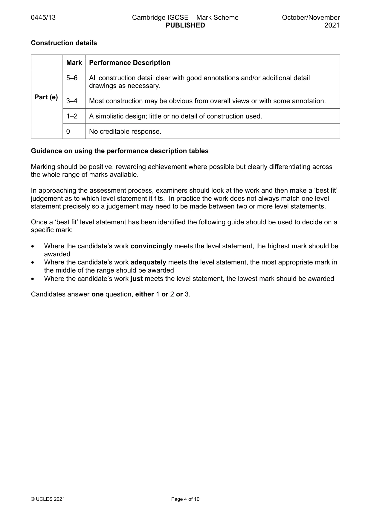 Mark scheme, page 4 of 10