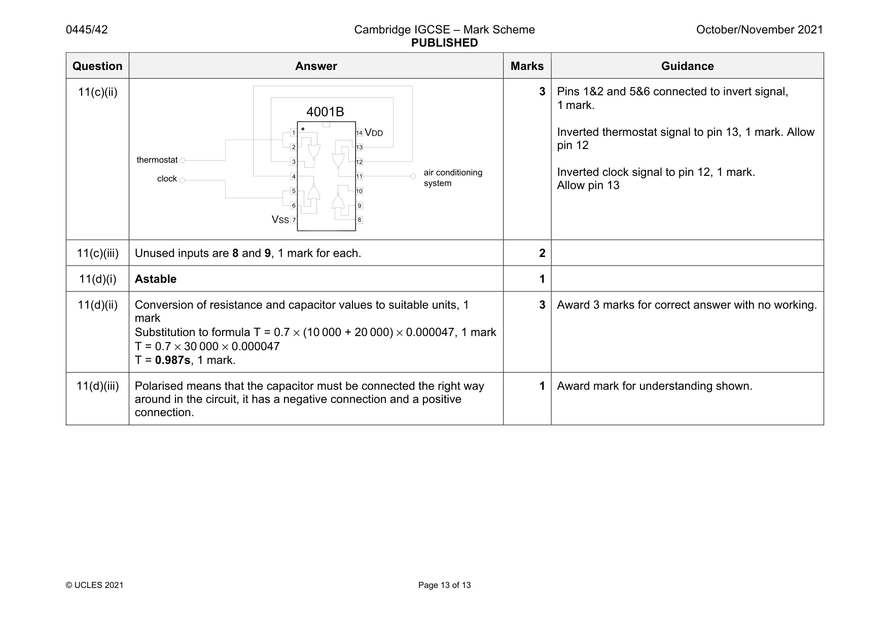 Mark scheme, page 13 of 13