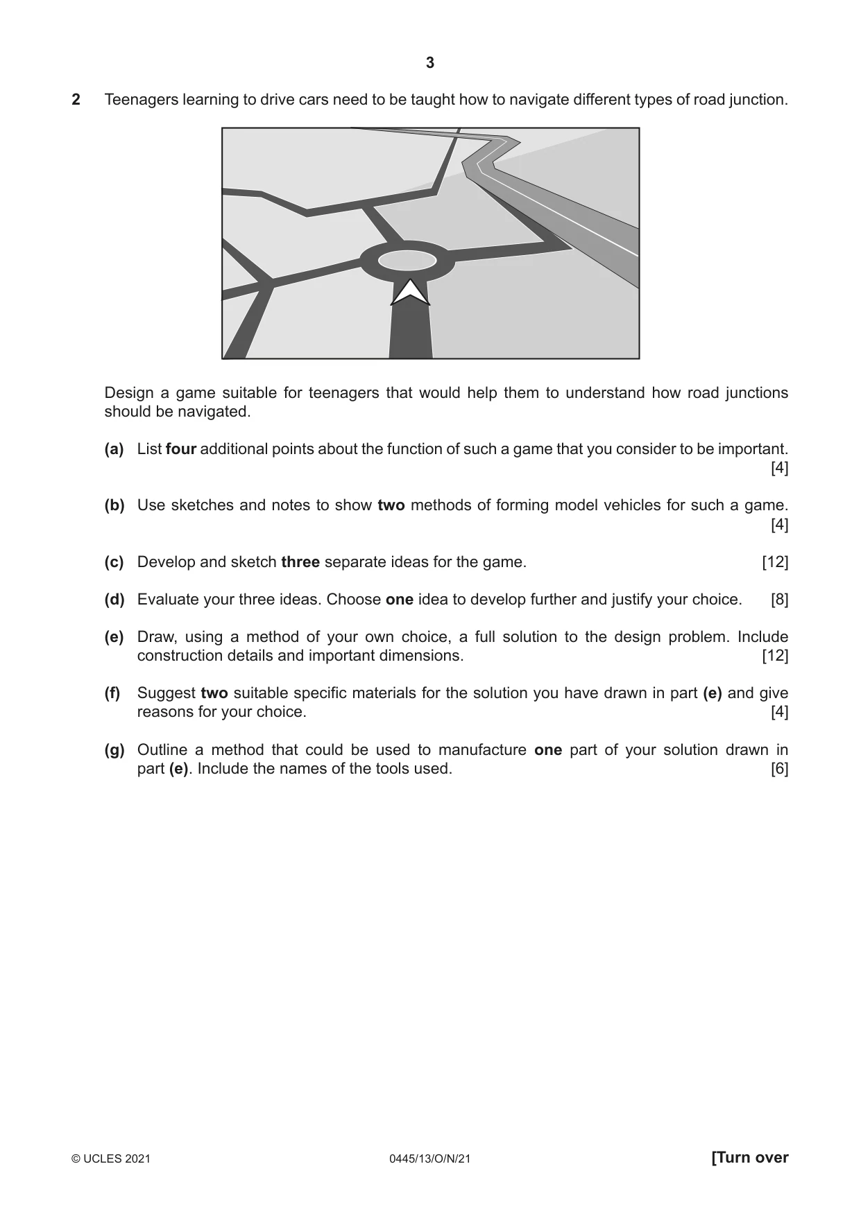 Cambridge IGCSE Design and Technology 0445 2021 Oct/Nov Paper 1 · Variant 3 question paper, page 3 of 4