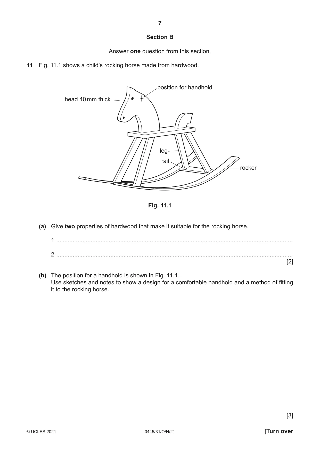 Cambridge IGCSE Design and Technology 0445 2021 Oct/Nov Paper 3 · Variant 1 question paper, page 7 of 20