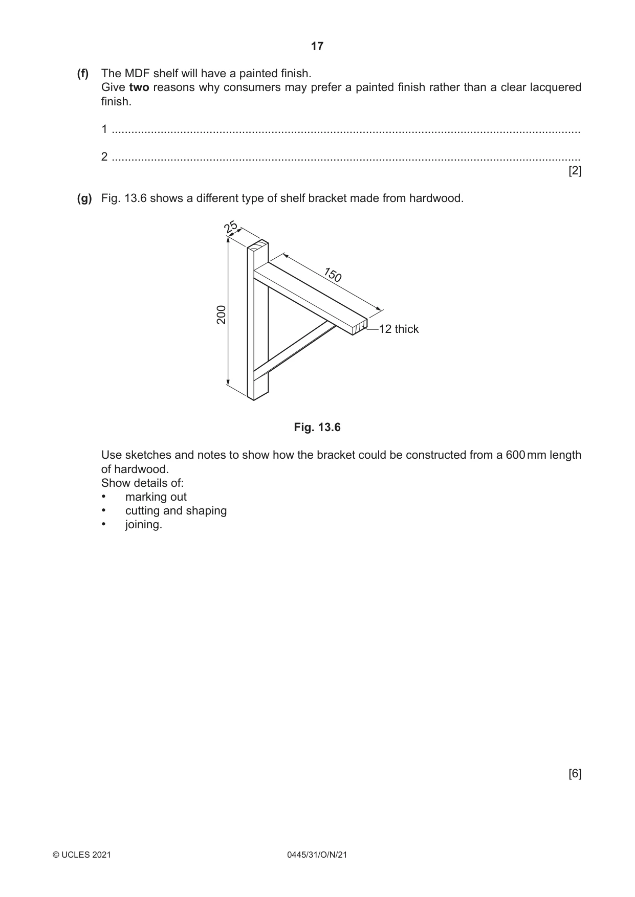 Cambridge IGCSE Design and Technology 0445 2021 Oct/Nov Paper 3 · Variant 1 question paper, page 17 of 20
