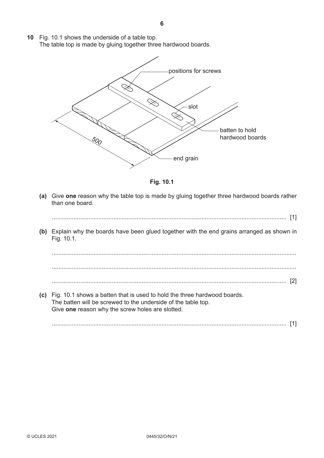 Cambridge IGCSE Design and Technology 0445 2021 Oct/Nov Paper 3 · Variant 2 question paper, page 6 of 20