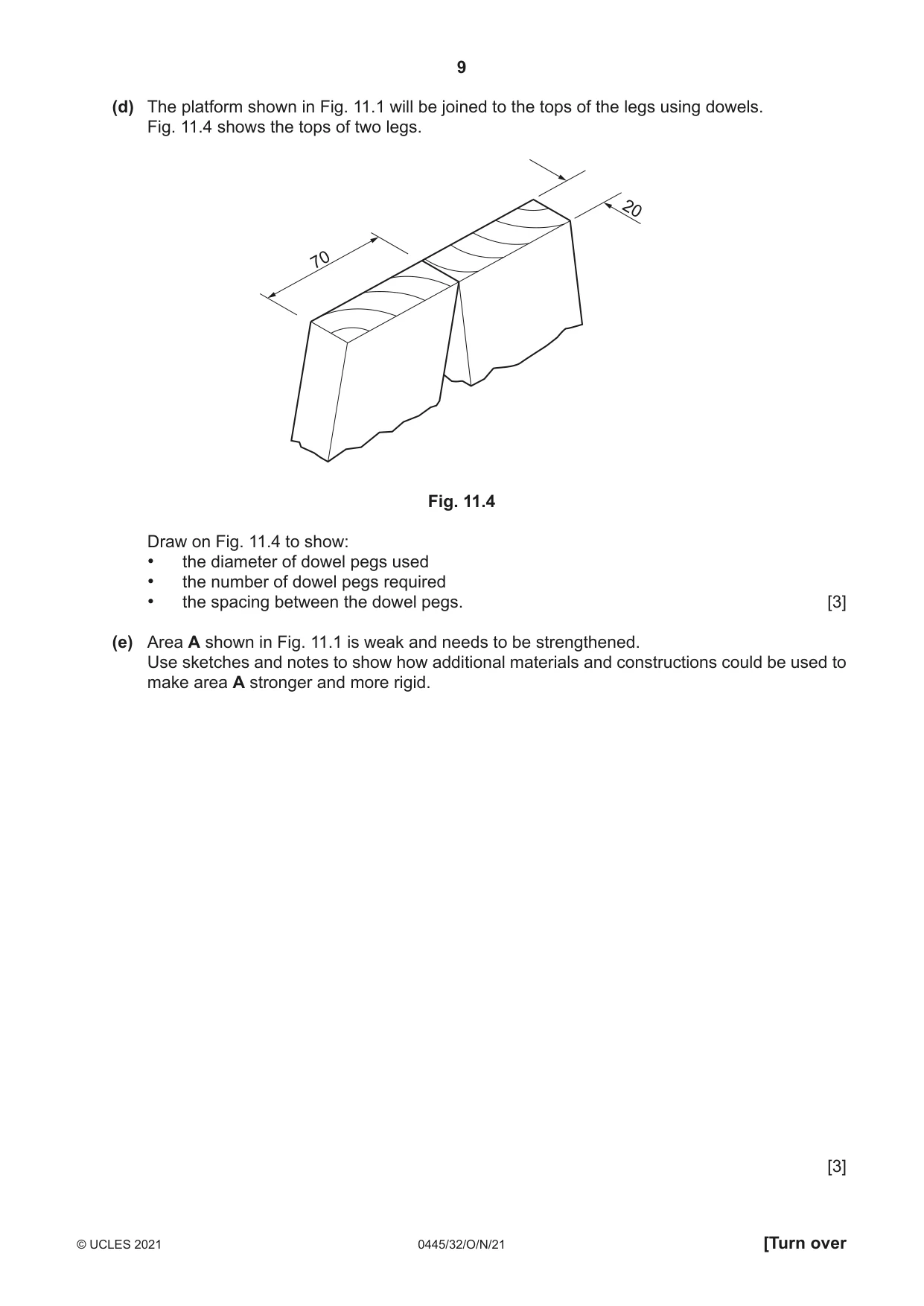 Cambridge IGCSE Design and Technology 0445 2021 Oct/Nov Paper 3 · Variant 2 question paper, page 9 of 20