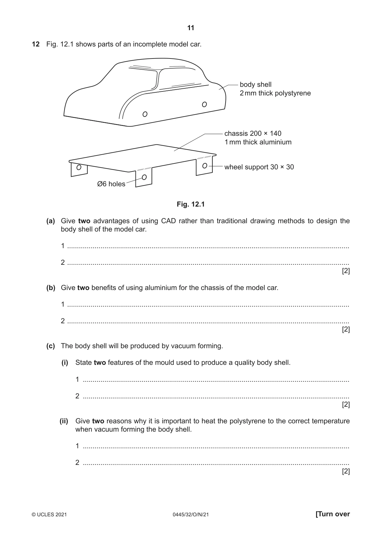 Cambridge IGCSE Design and Technology 0445 2021 Oct/Nov Paper 3 · Variant 2 question paper, page 11 of 20