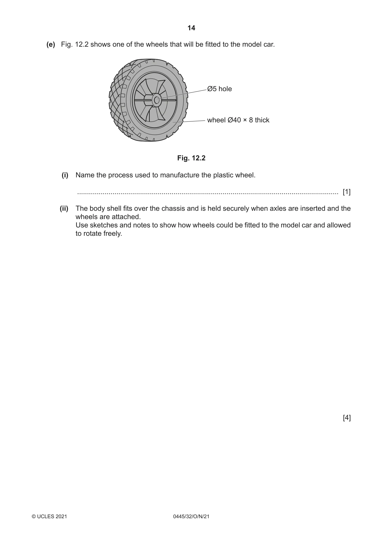 Cambridge IGCSE Design and Technology 0445 2021 Oct/Nov Paper 3 · Variant 2 question paper, page 14 of 20
