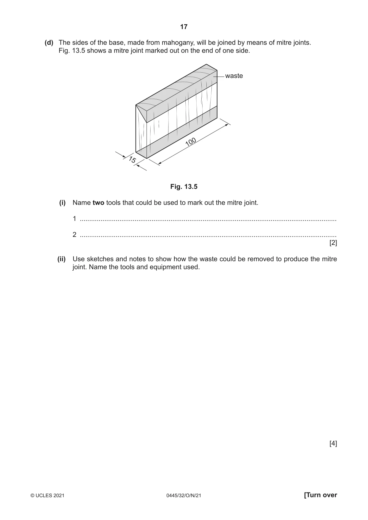 Cambridge IGCSE Design and Technology 0445 2021 Oct/Nov Paper 3 · Variant 2 question paper, page 17 of 20