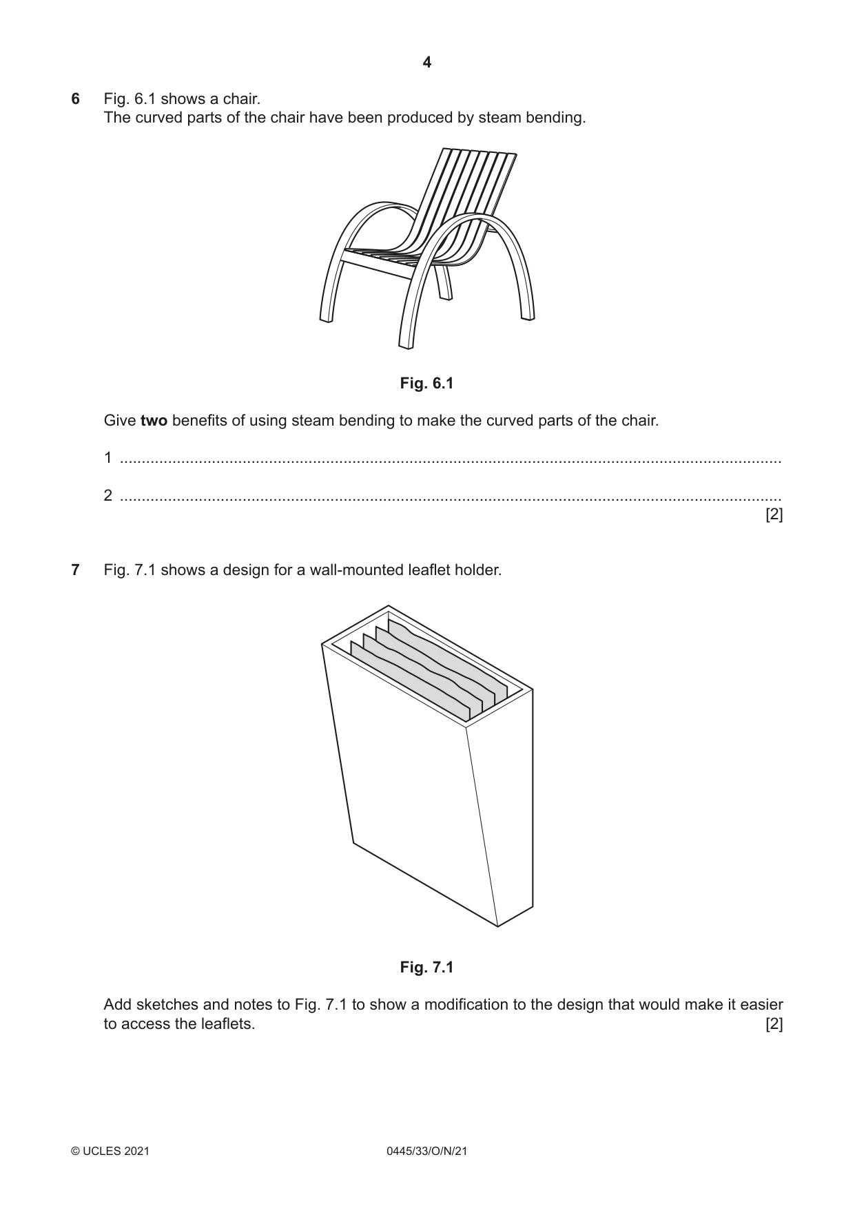 Cambridge IGCSE Design and Technology 0445 2021 Oct/Nov Paper 3 · Variant 3 question paper, page 4 of 20