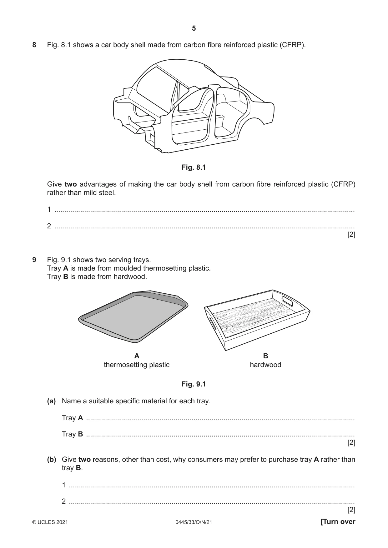 Cambridge IGCSE Design and Technology 0445 2021 Oct/Nov Paper 3 · Variant 3 question paper, page 5 of 20