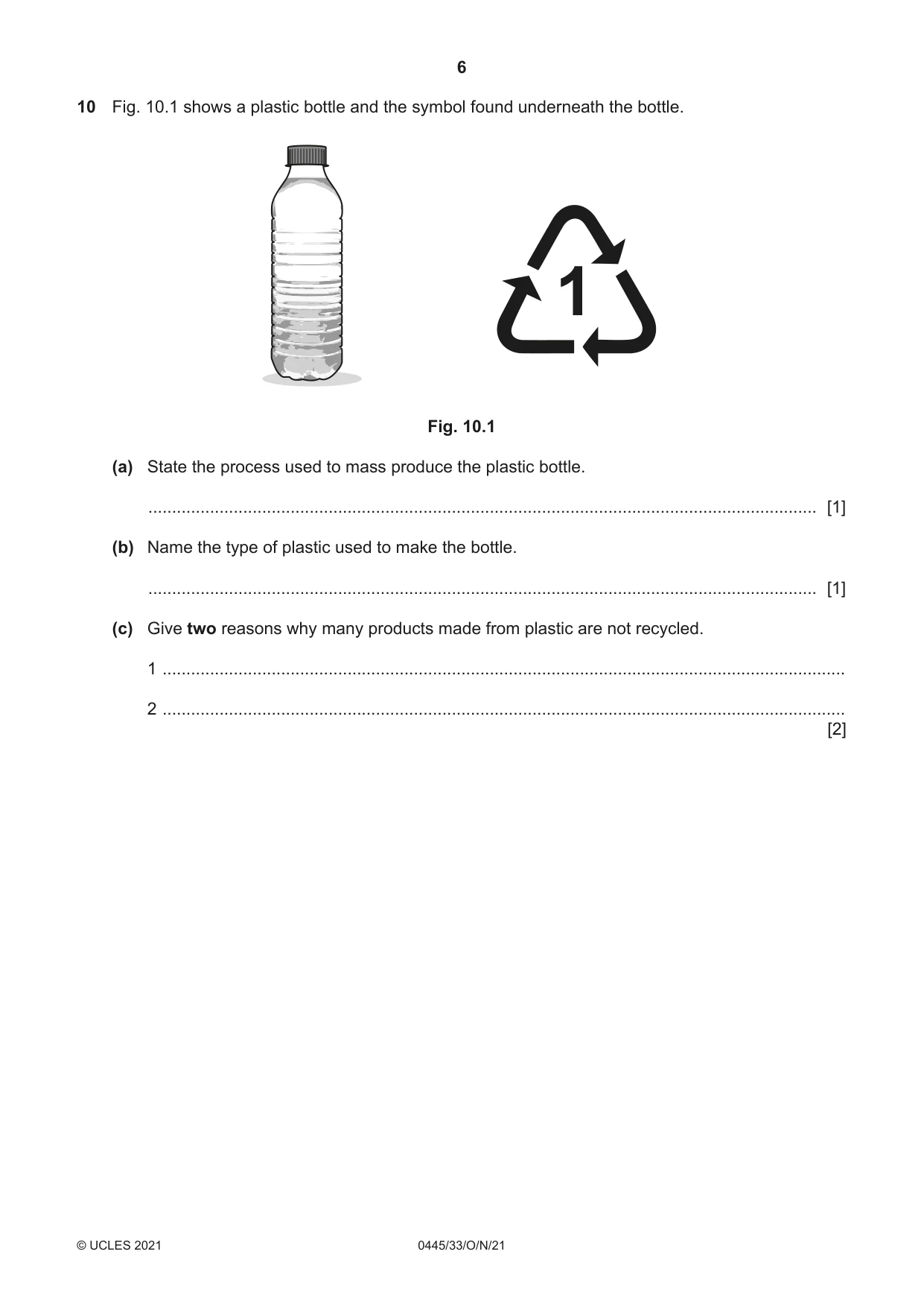 Cambridge IGCSE Design and Technology 0445 2021 Oct/Nov Paper 3 · Variant 3 question paper, page 6 of 20