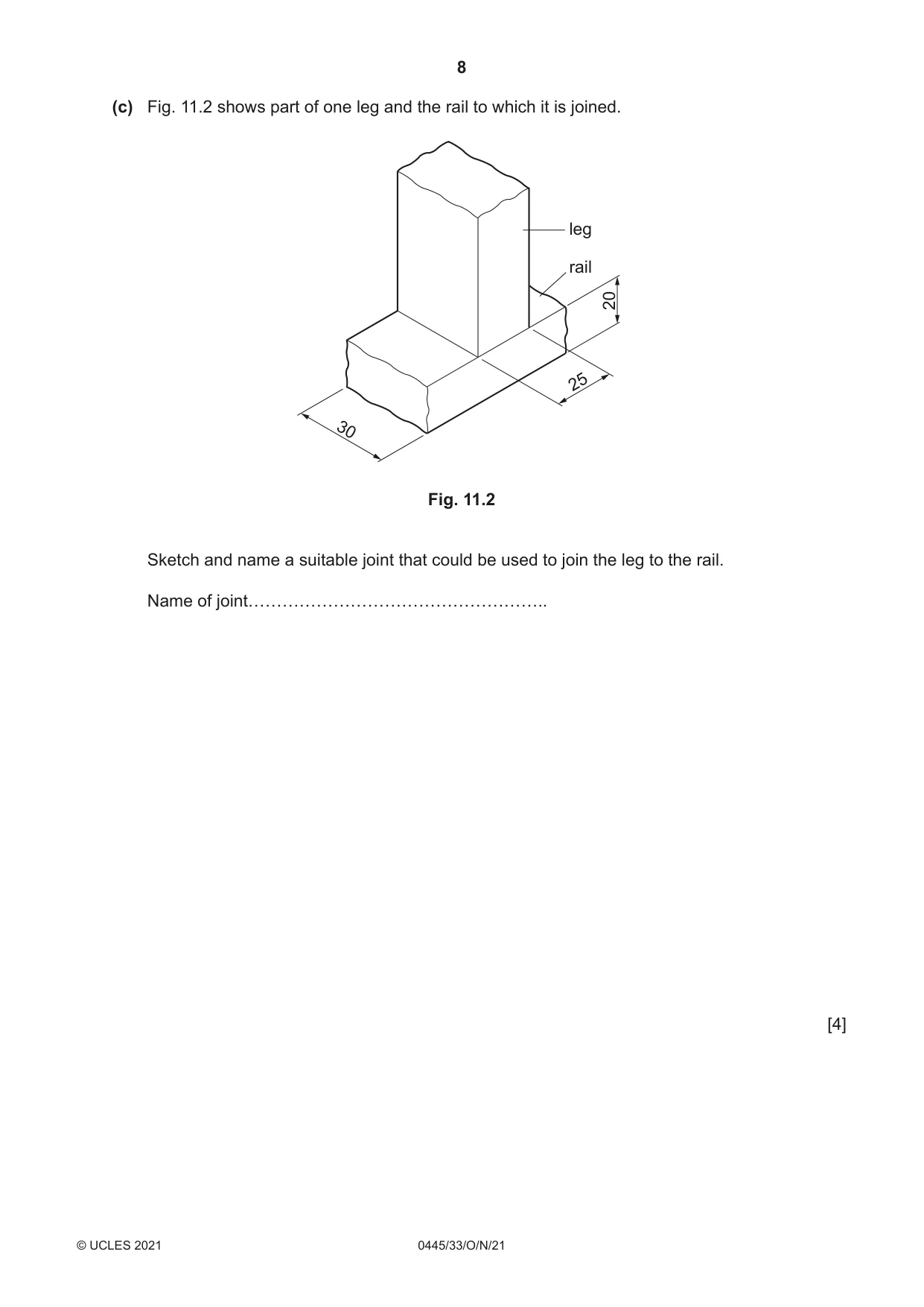 Cambridge IGCSE Design and Technology 0445 2021 Oct/Nov Paper 3 · Variant 3 question paper, page 8 of 20