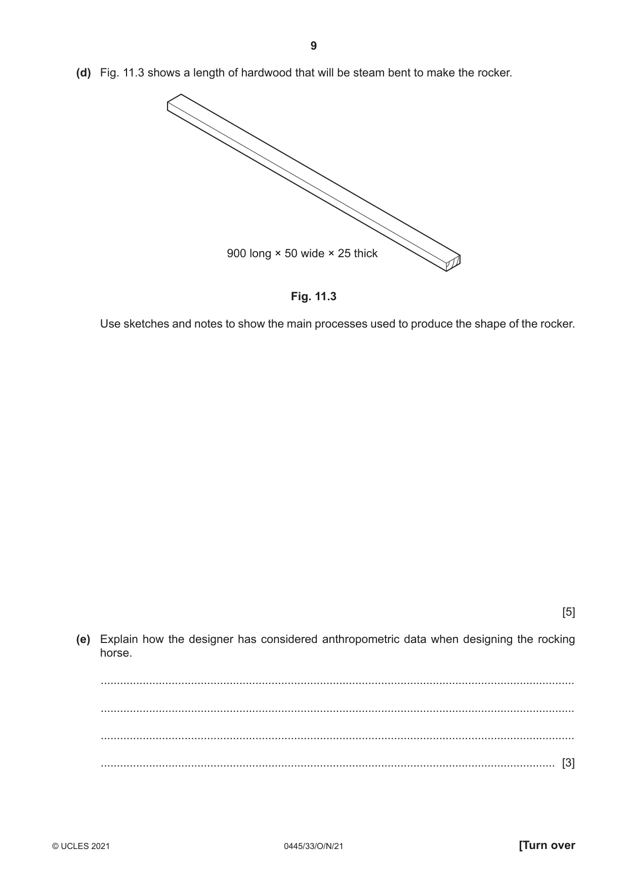 Cambridge IGCSE Design and Technology 0445 2021 Oct/Nov Paper 3 · Variant 3 question paper, page 9 of 20