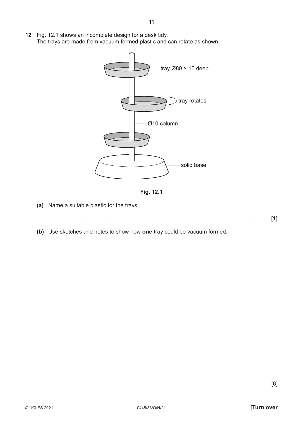 Cambridge IGCSE Design and Technology 0445 2021 Oct/Nov Paper 3 · Variant 3 question paper, page 11 of 20