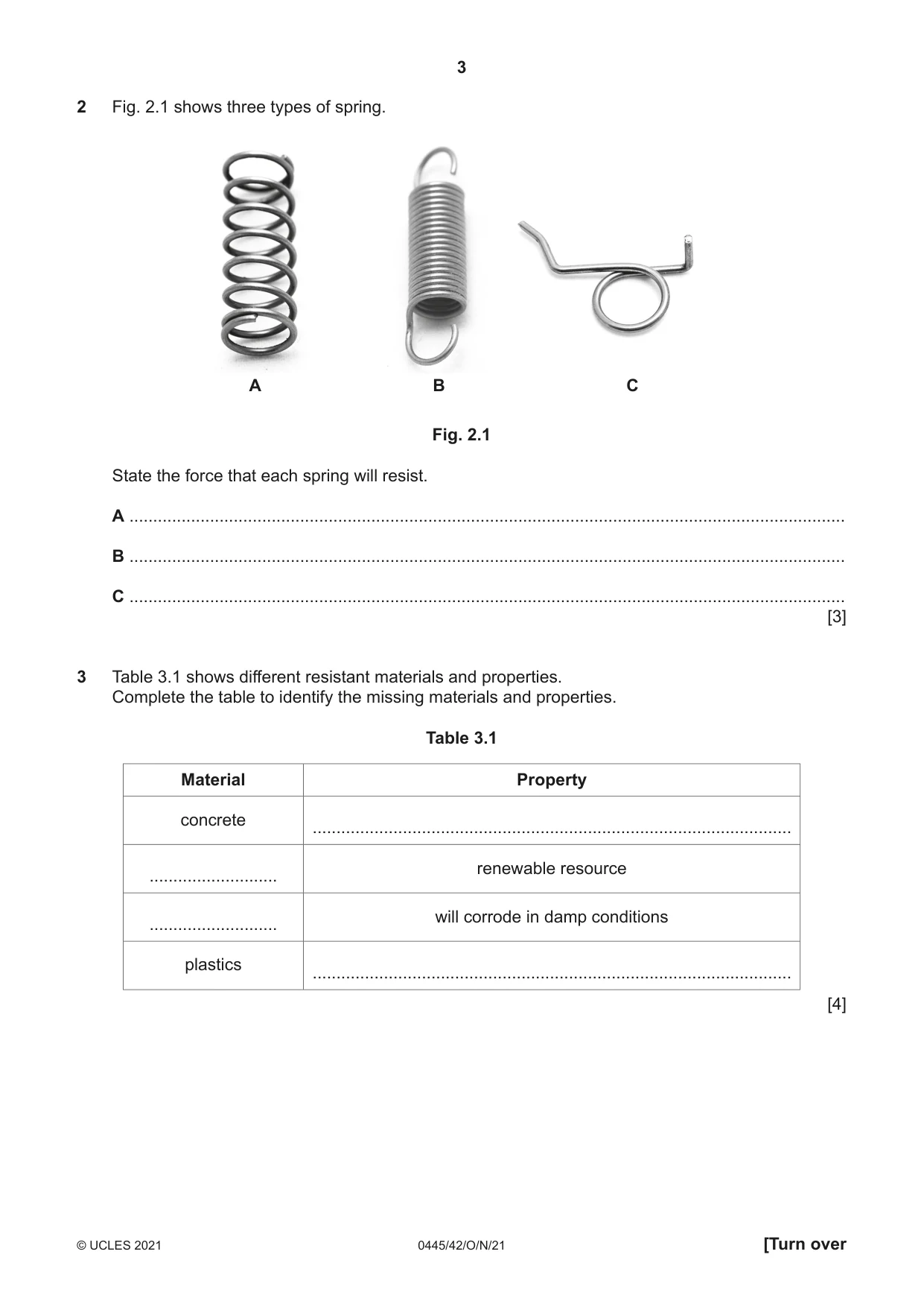 Cambridge IGCSE Design and Technology 0445 2021 Oct/Nov Paper 4 · Variant 2 question paper, page 3 of 20