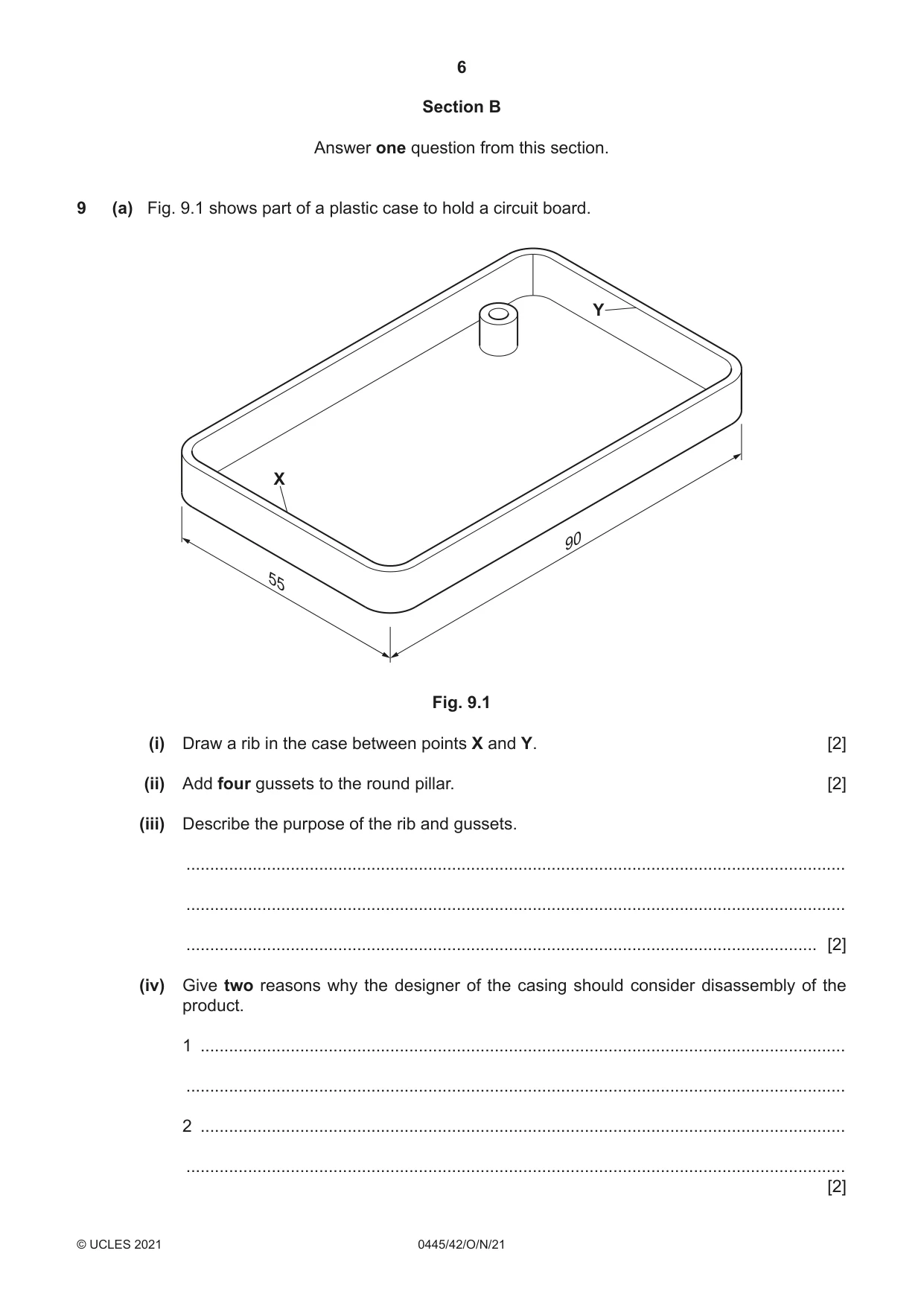 Cambridge IGCSE Design and Technology 0445 2021 Oct/Nov Paper 4 · Variant 2 question paper, page 6 of 20