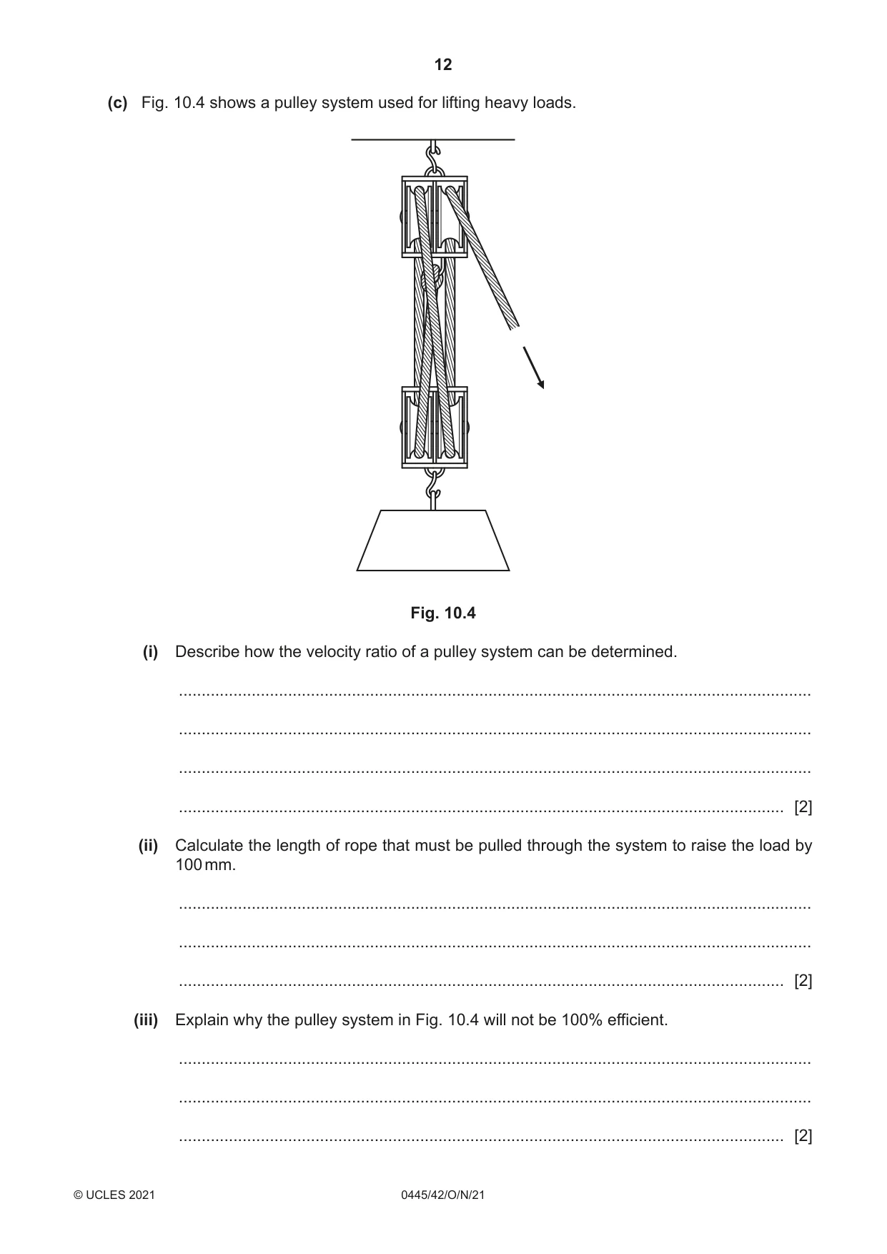 Cambridge IGCSE Design and Technology 0445 2021 Oct/Nov Paper 4 · Variant 2 question paper, page 12 of 20