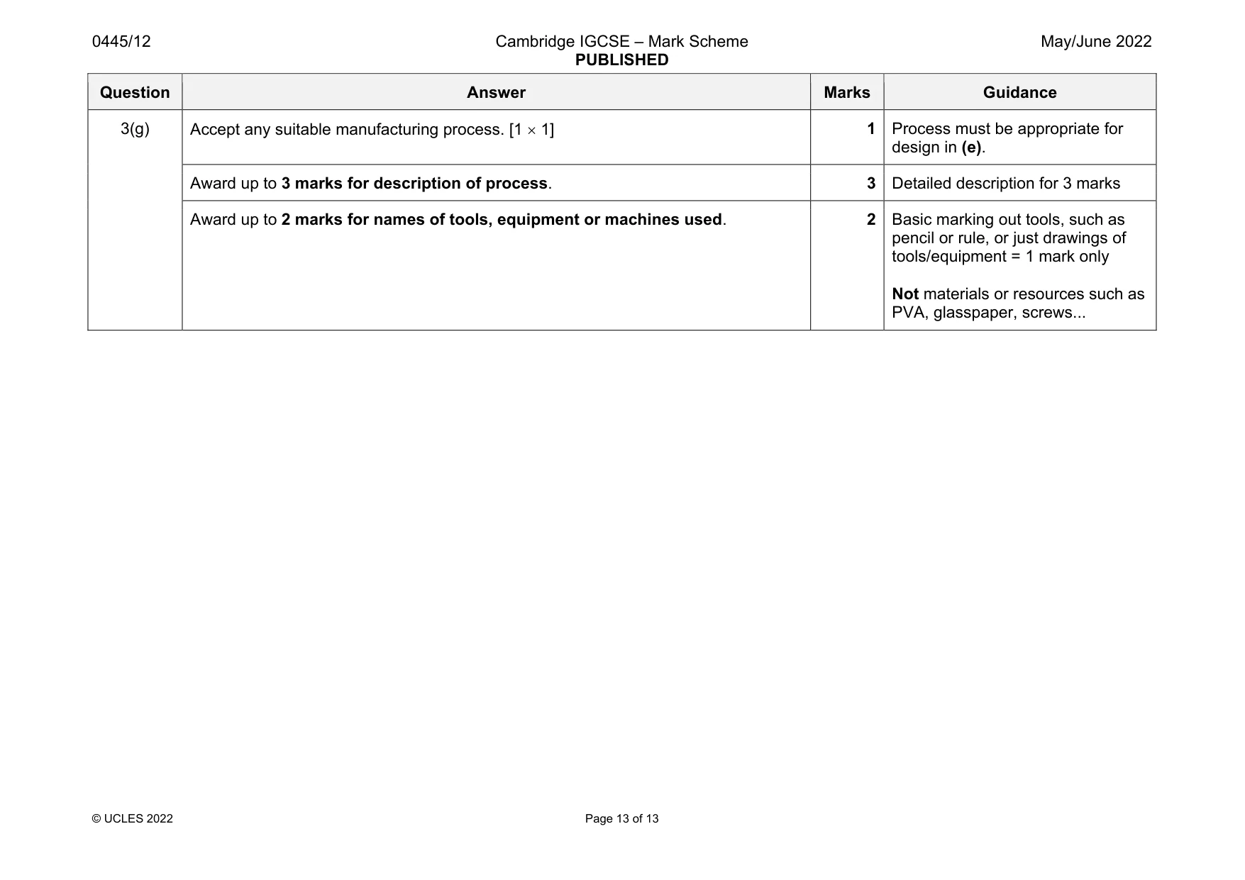 Mark scheme, page 13 of 13