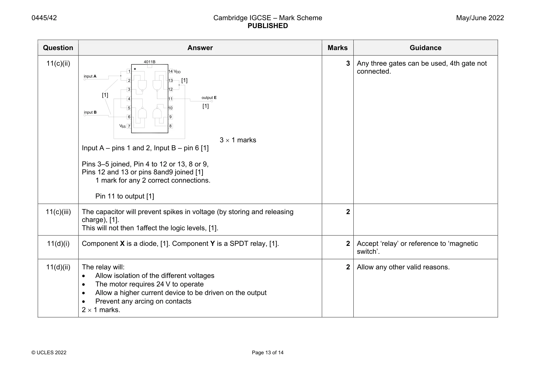 Mark scheme, page 13 of 14