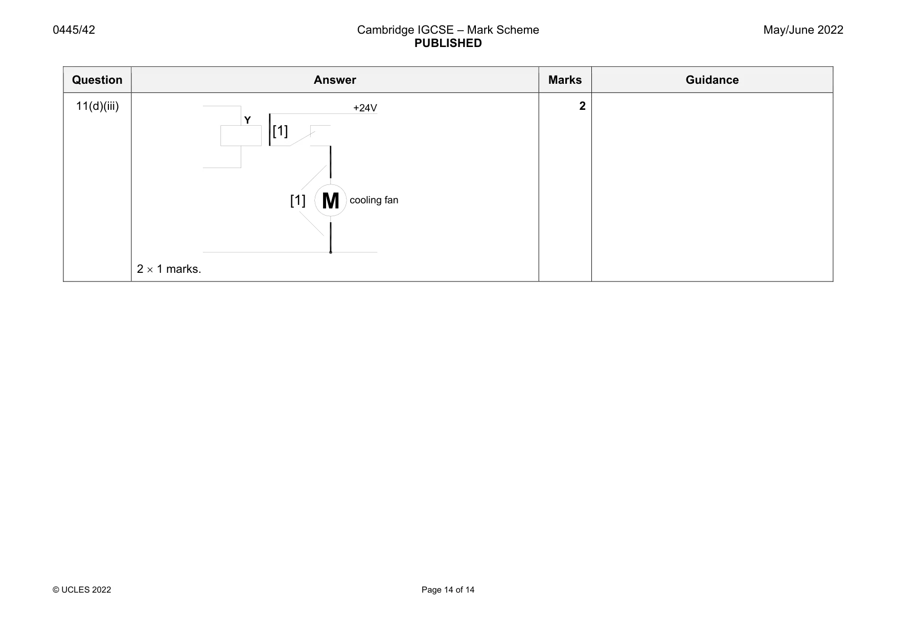 Mark scheme, page 14 of 14