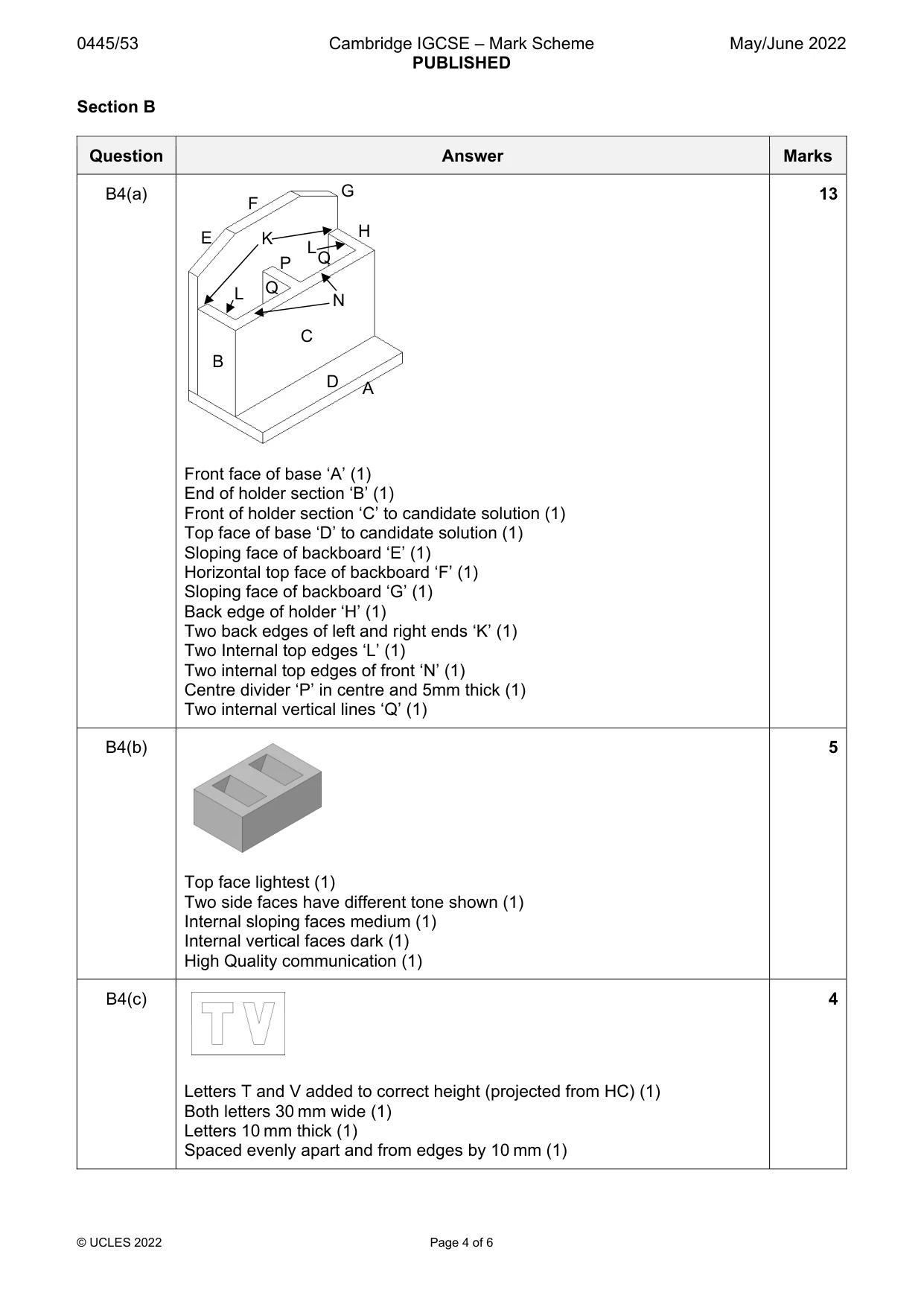 Mark scheme, page 4 of 6