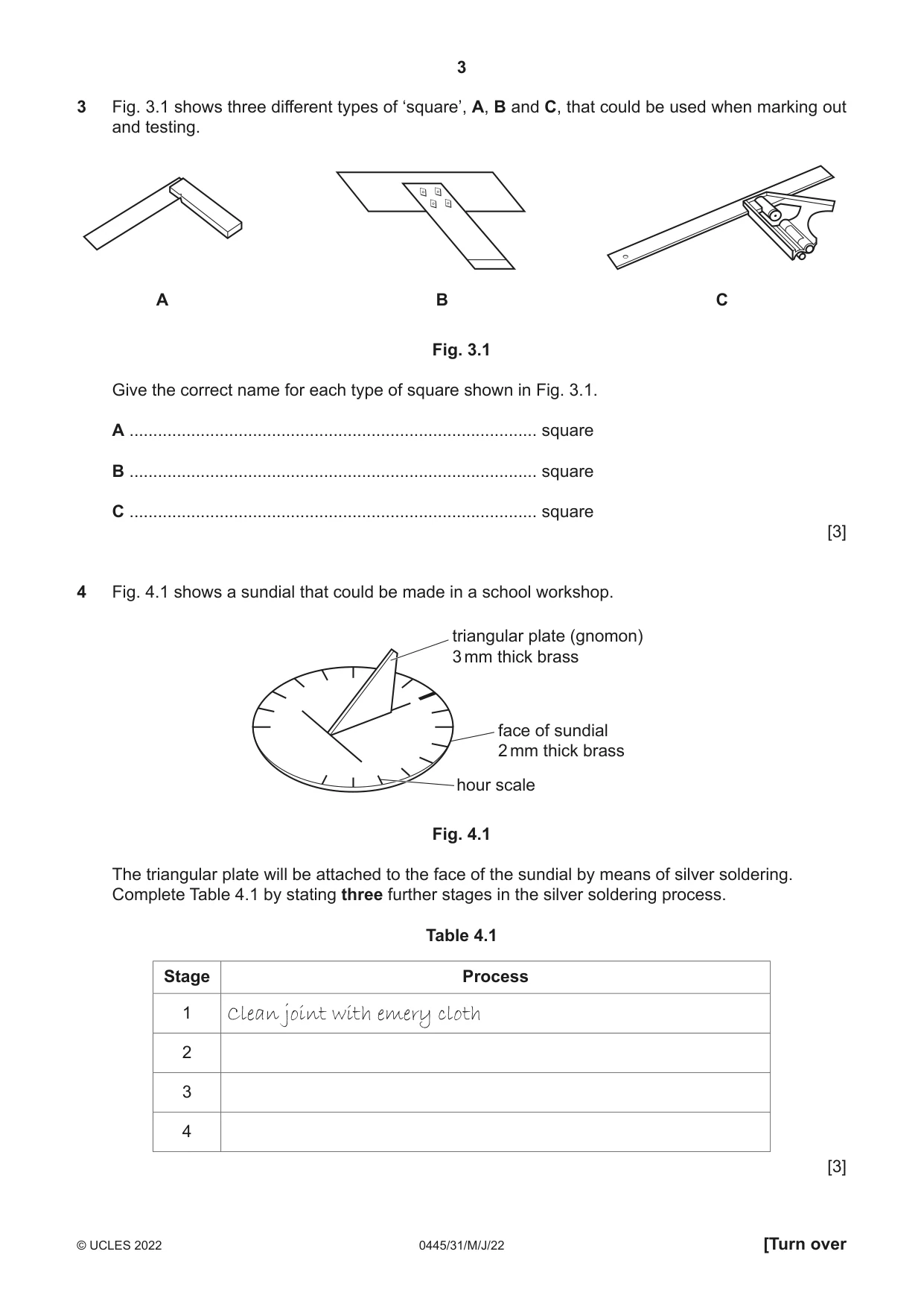 Cambridge IGCSE Design and Technology 0445 2022 May/June Paper 3 · Variant 1 question paper, page 3 of 20