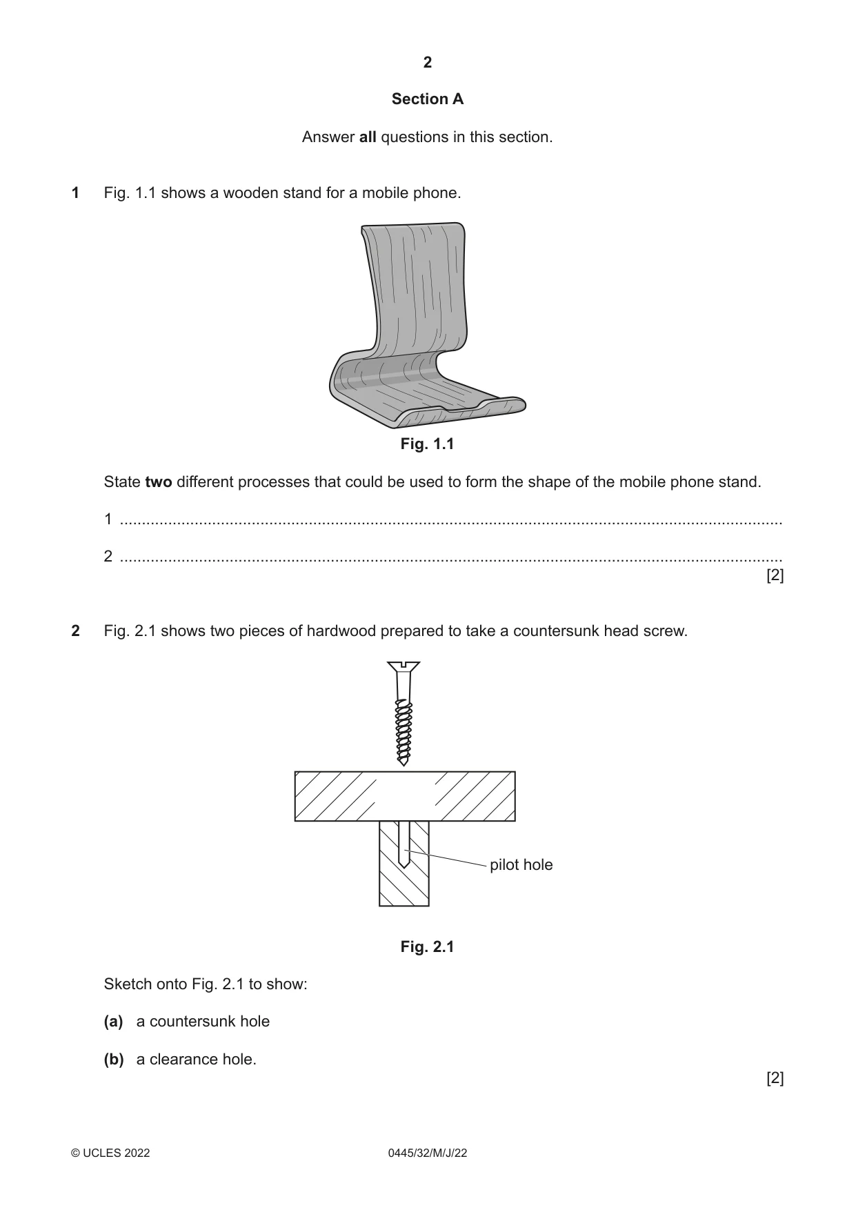 Cambridge IGCSE Design and Technology 0445 2022 May/June Paper 3 · Variant 2 question paper, page 2 of 24