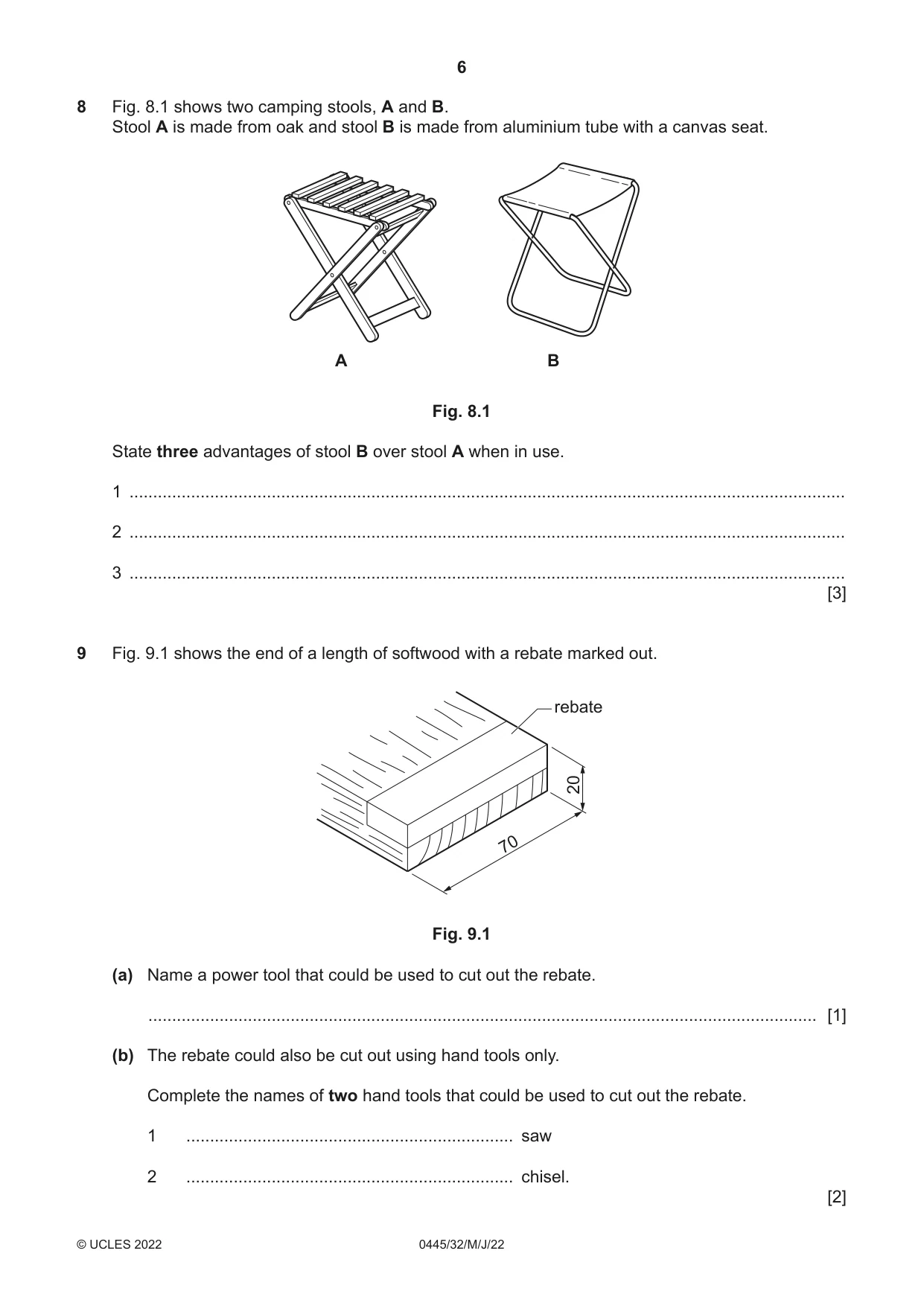 Cambridge IGCSE Design and Technology 0445 2022 May/June Paper 3 · Variant 2 question paper, page 6 of 24