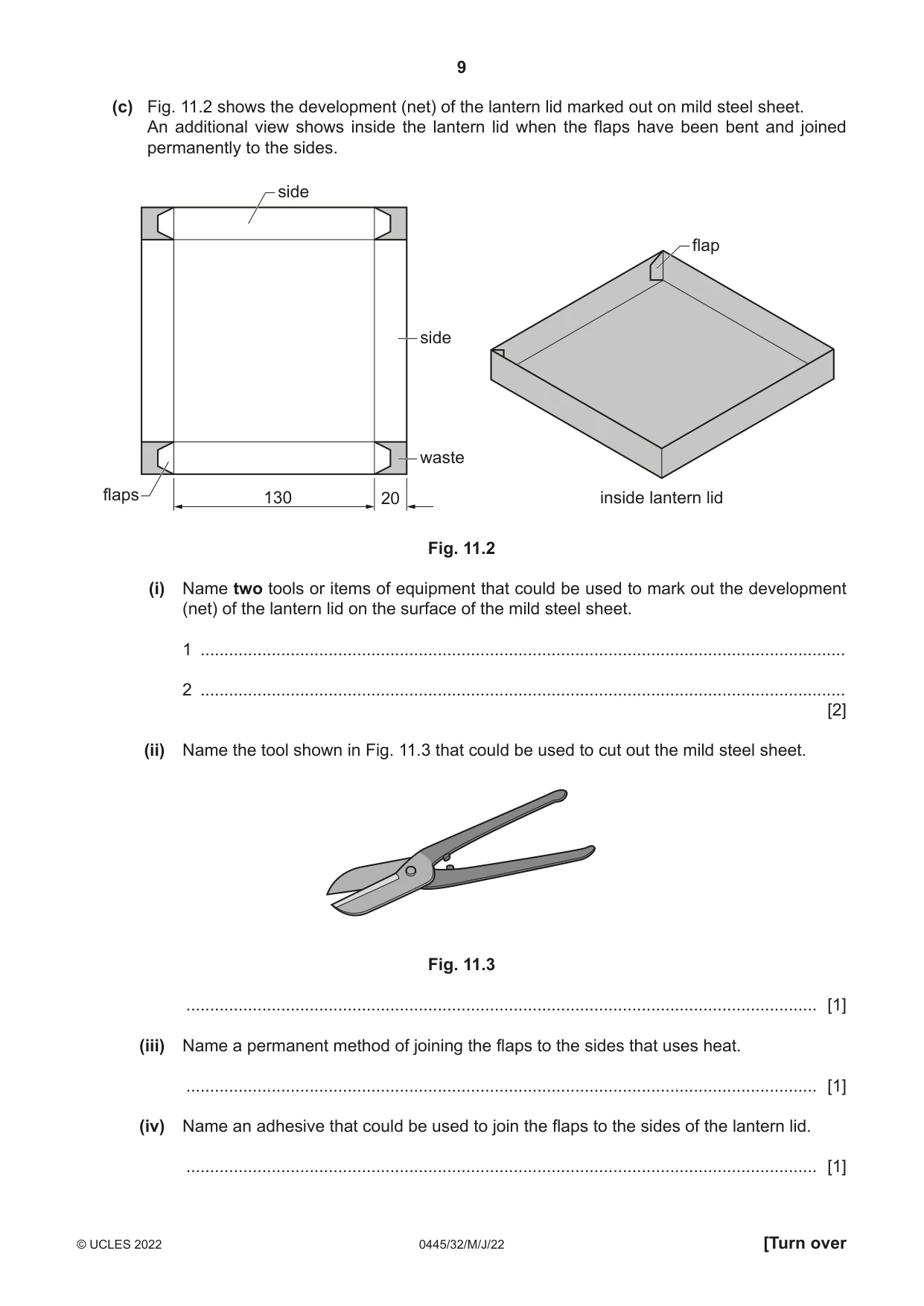 Cambridge IGCSE Design and Technology 0445 2022 May/June Paper 3 · Variant 2 question paper, page 9 of 24