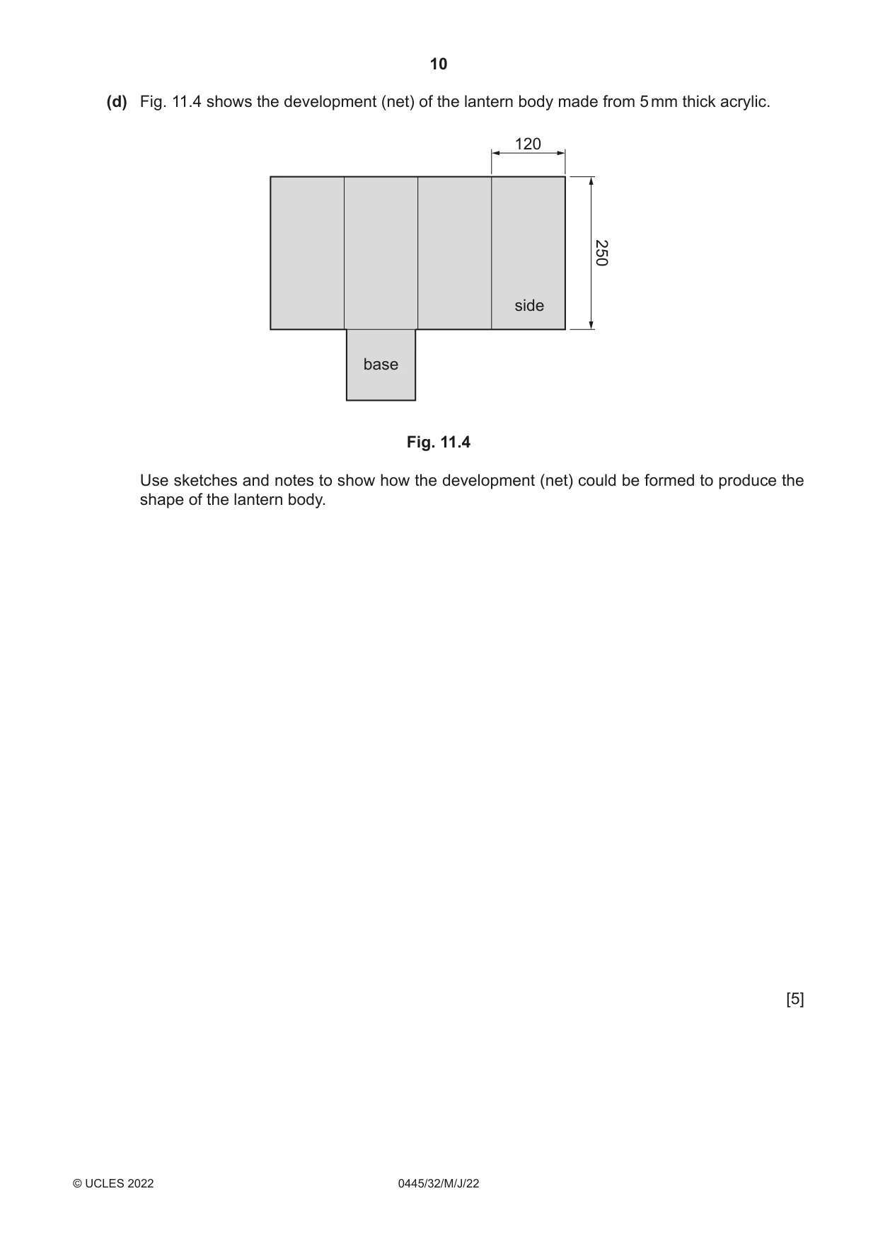 Cambridge IGCSE Design and Technology 0445 2022 May/June Paper 3 · Variant 2 question paper, page 10 of 24