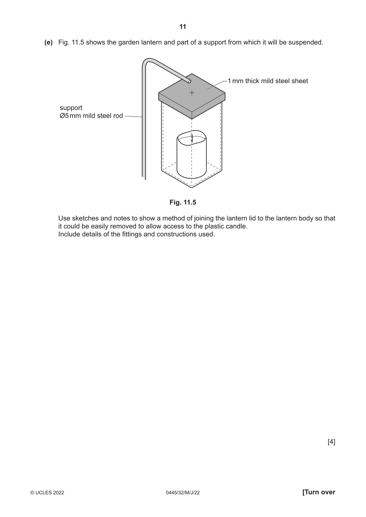 Cambridge IGCSE Design and Technology 0445 2022 May/June Paper 3 · Variant 2 question paper, page 11 of 24