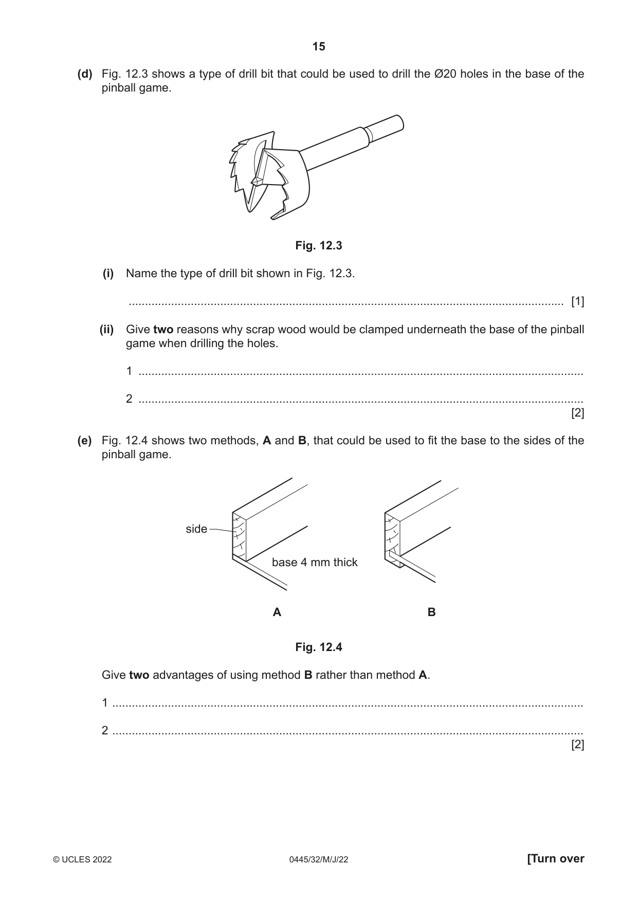 Cambridge IGCSE Design and Technology 0445 2022 May/June Paper 3 · Variant 2 question paper, page 15 of 24