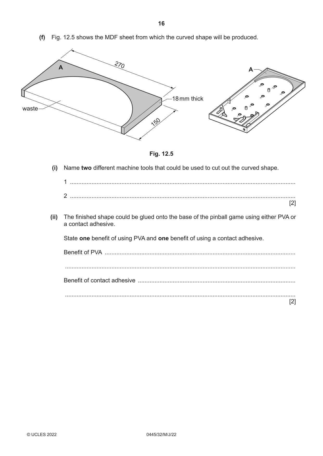 Cambridge IGCSE Design and Technology 0445 2022 May/June Paper 3 · Variant 2 question paper, page 16 of 24