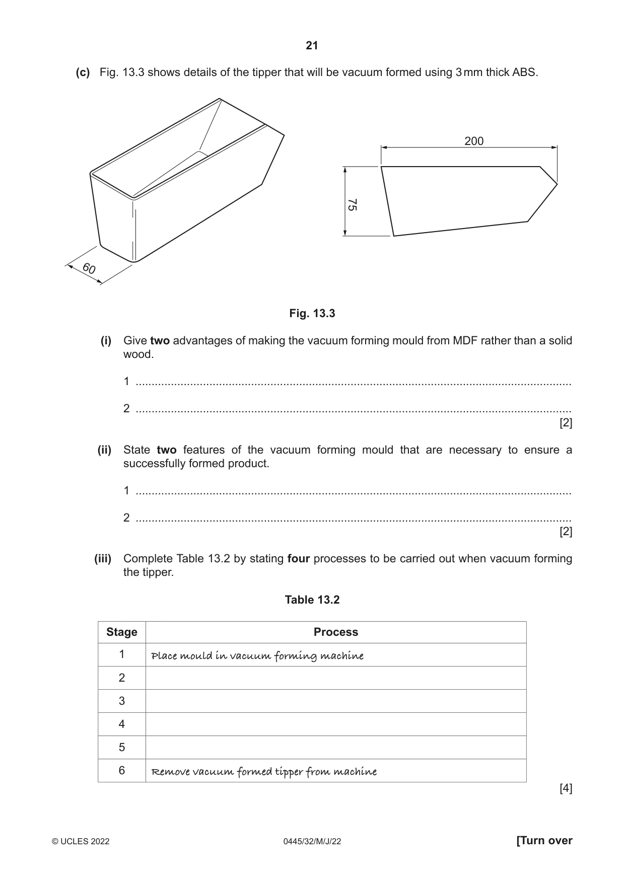 Cambridge IGCSE Design and Technology 0445 2022 May/June Paper 3 · Variant 2 question paper, page 21 of 24
