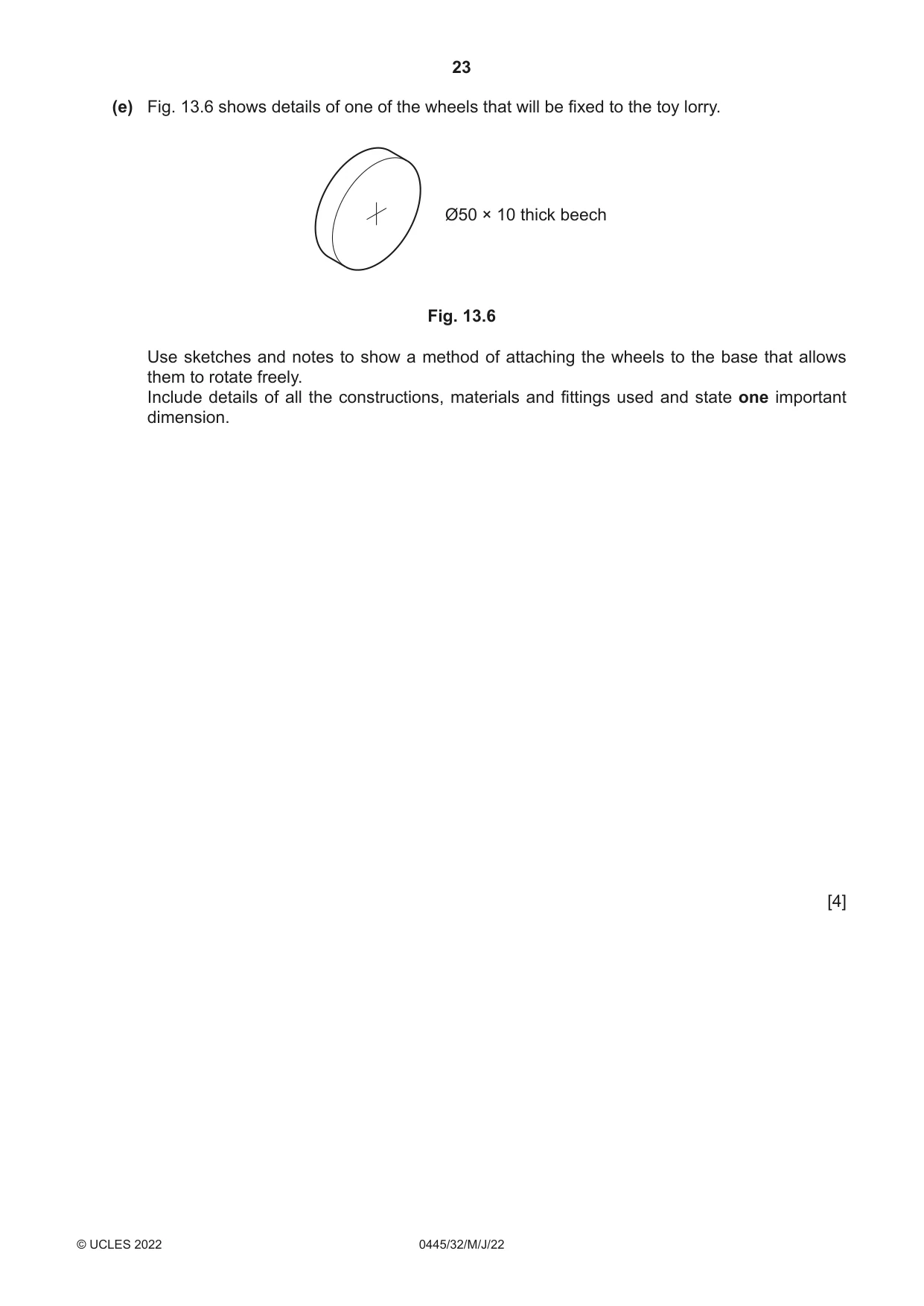 Cambridge IGCSE Design and Technology 0445 2022 May/June Paper 3 · Variant 2 question paper, page 23 of 24