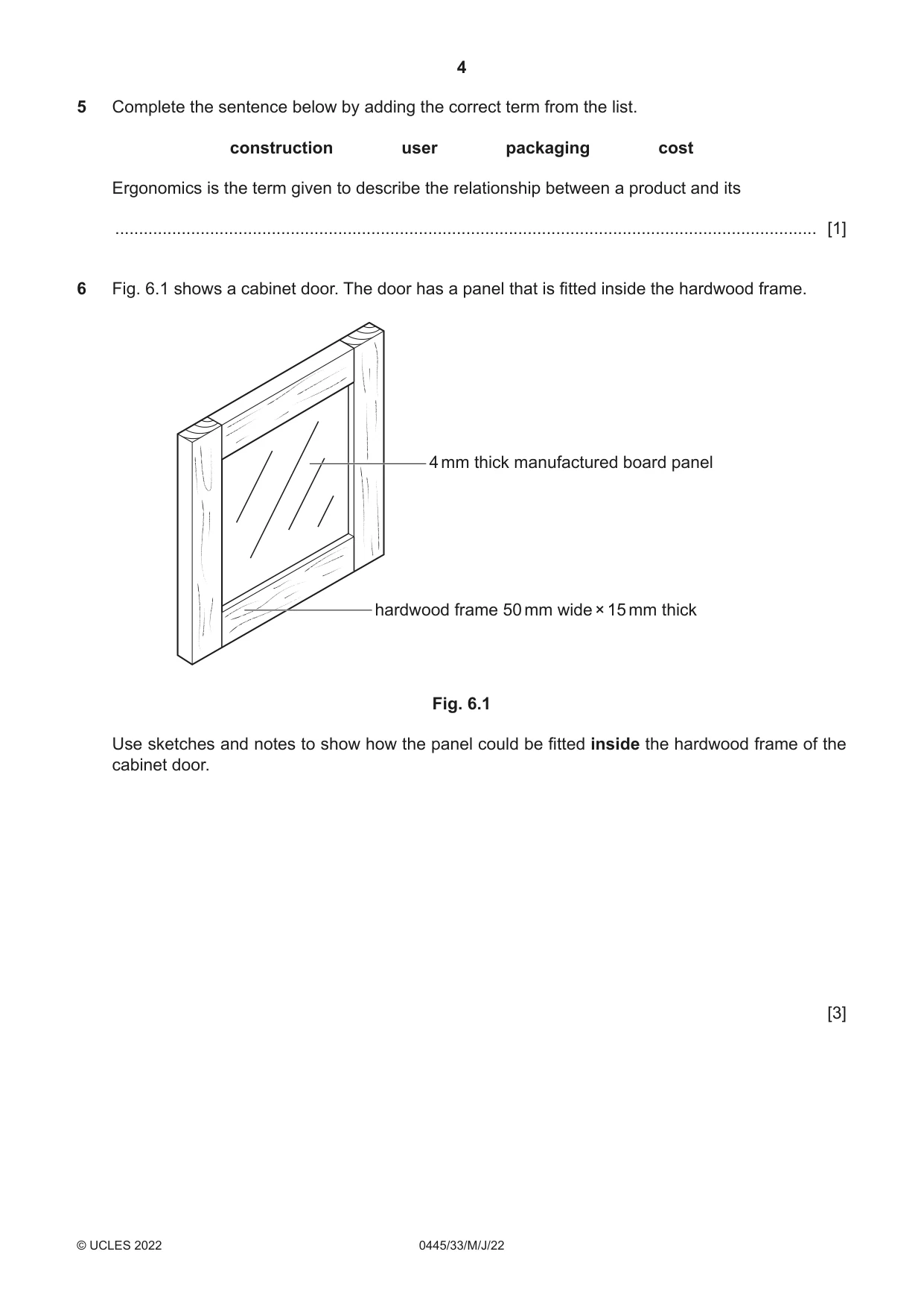 Cambridge IGCSE Design and Technology 0445 2022 May/June Paper 3 · Variant 3 question paper, page 4 of 20