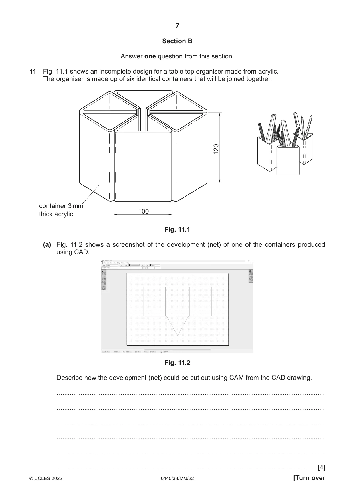 Cambridge IGCSE Design and Technology 0445 2022 May/June Paper 3 · Variant 3 question paper, page 7 of 20
