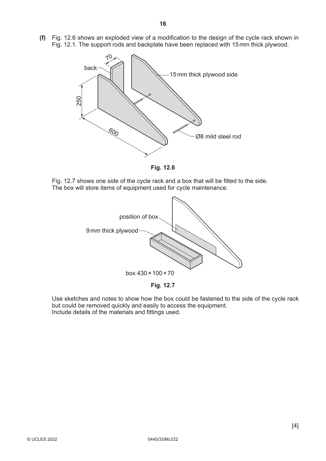 Cambridge IGCSE Design and Technology 0445 2022 May/June Paper 3 · Variant 3 question paper, page 16 of 20