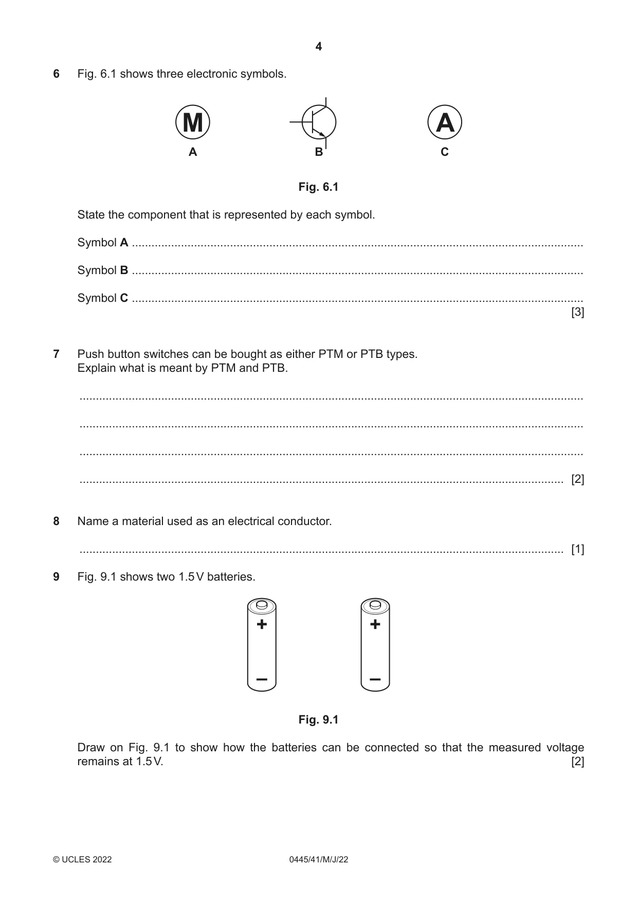 Cambridge IGCSE Design and Technology 0445 2022 May/June Paper 4 · Variant 1 question paper, page 4 of 16
