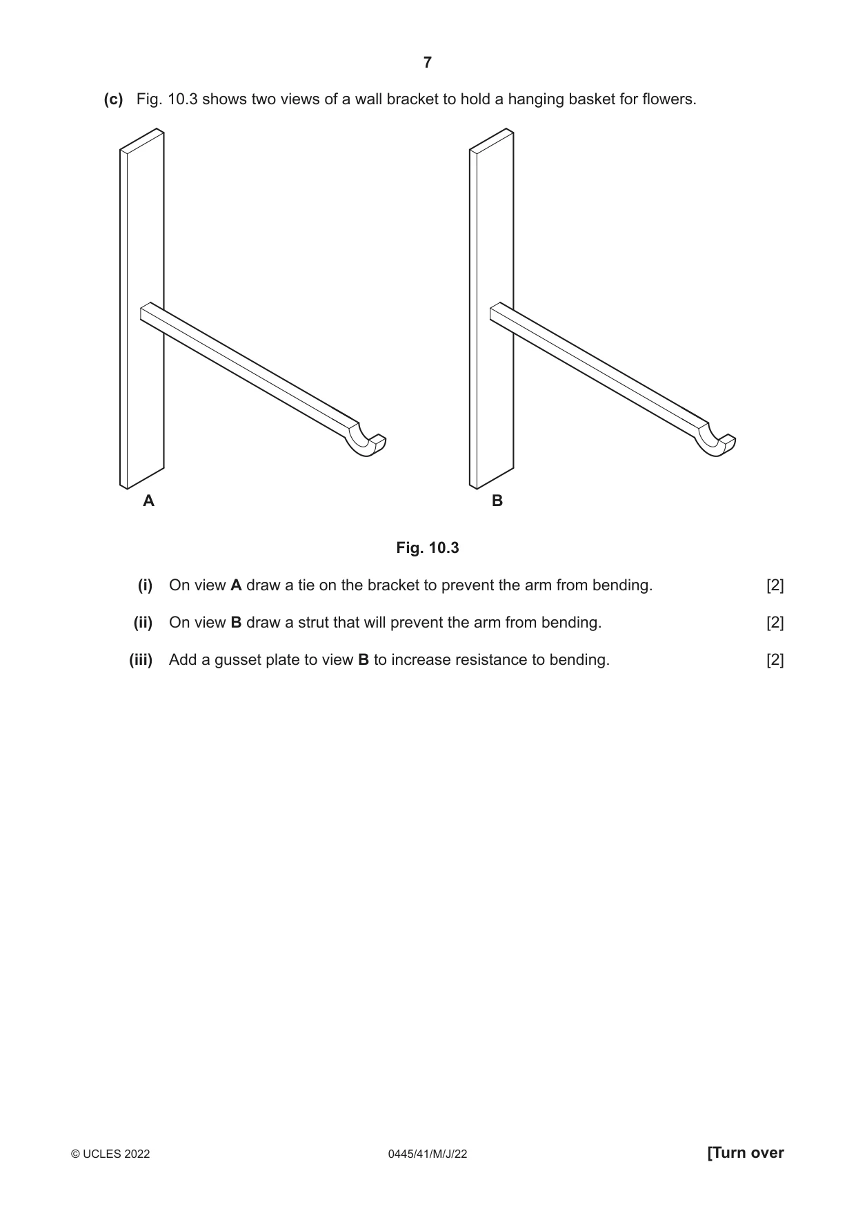 Cambridge IGCSE Design and Technology 0445 2022 May/June Paper 4 · Variant 1 question paper, page 7 of 16
