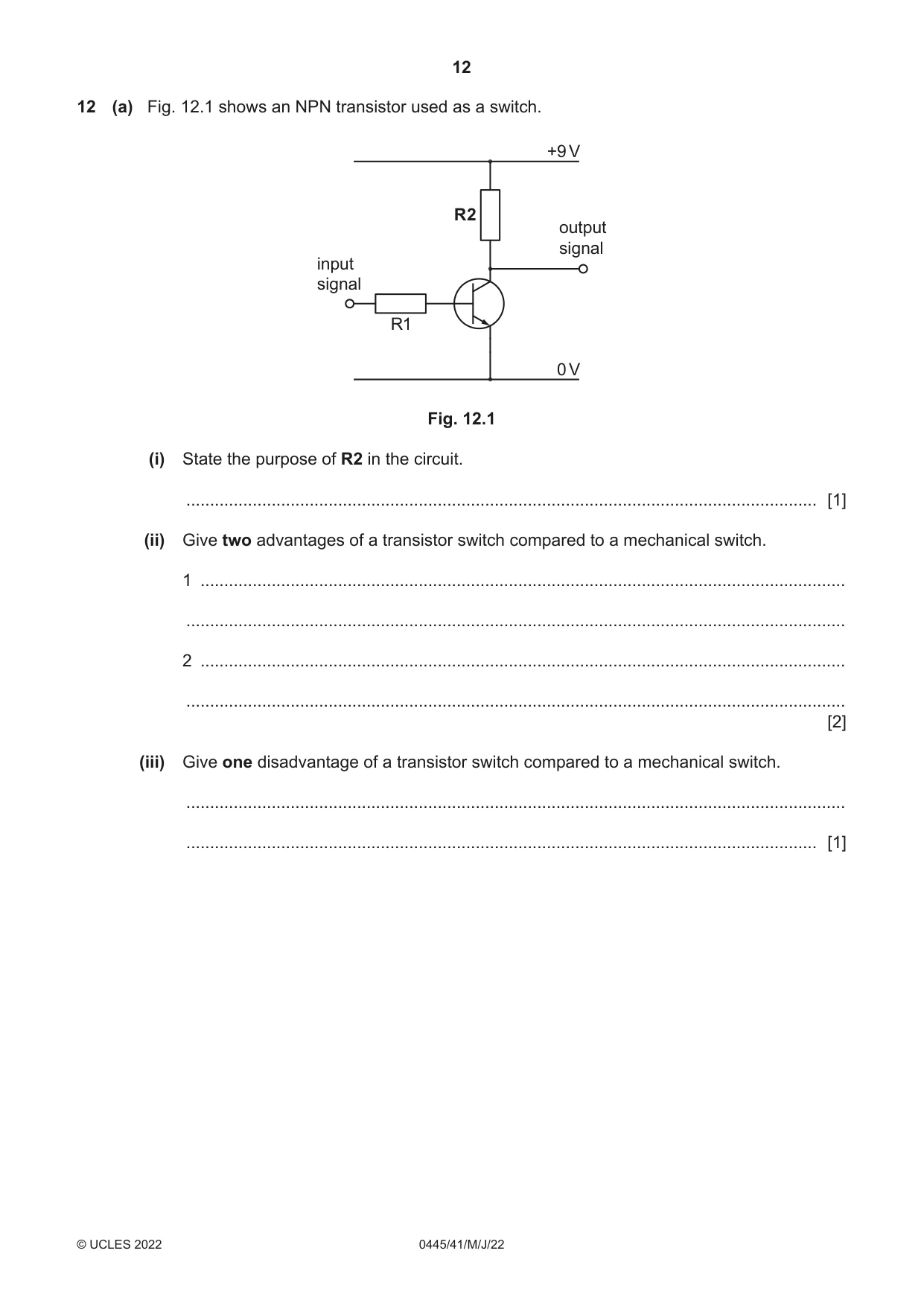 Cambridge IGCSE Design and Technology 0445 2022 May/June Paper 4 · Variant 1 question paper, page 12 of 16