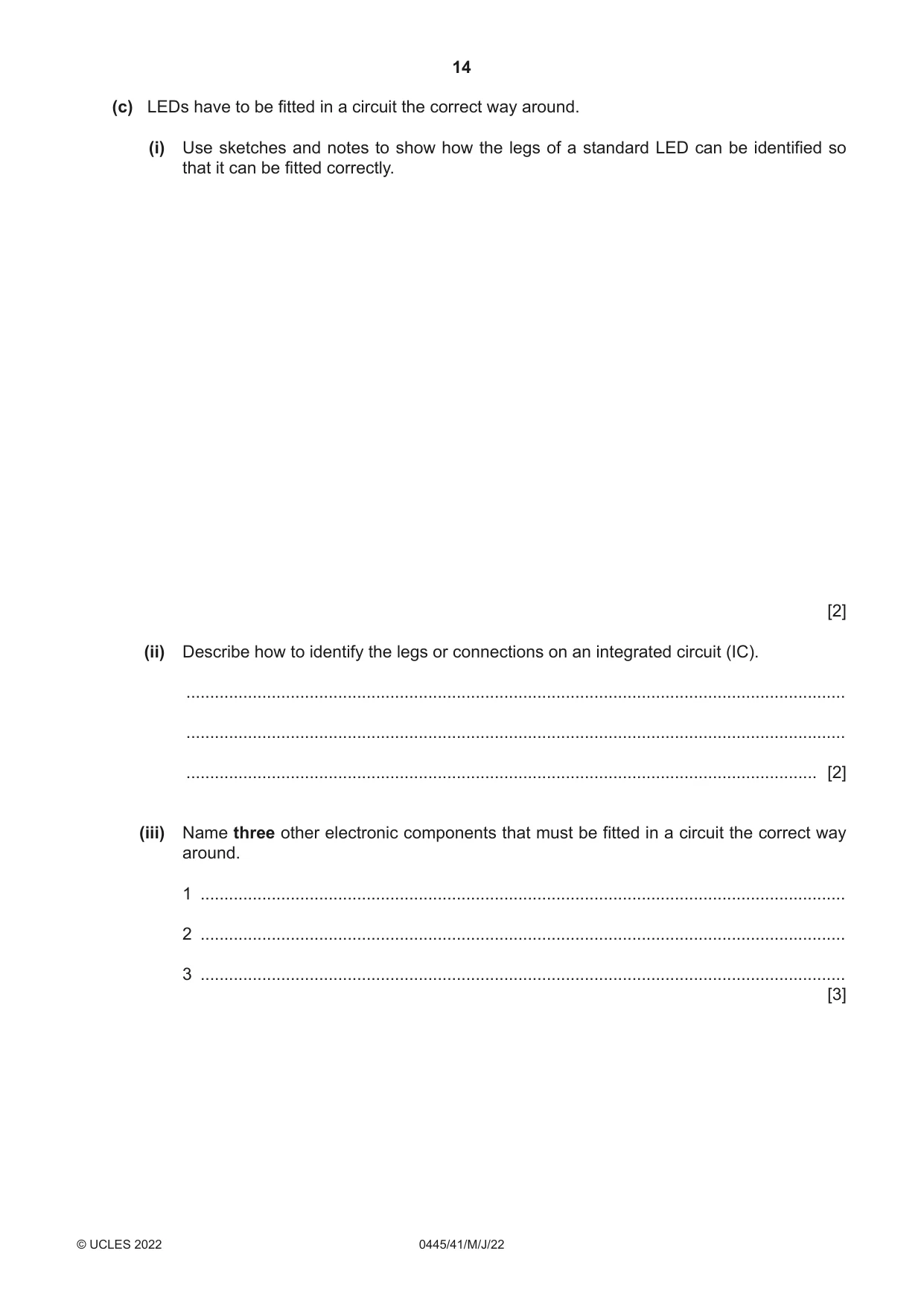 Cambridge IGCSE Design and Technology 0445 2022 May/June Paper 4 · Variant 1 question paper, page 14 of 16