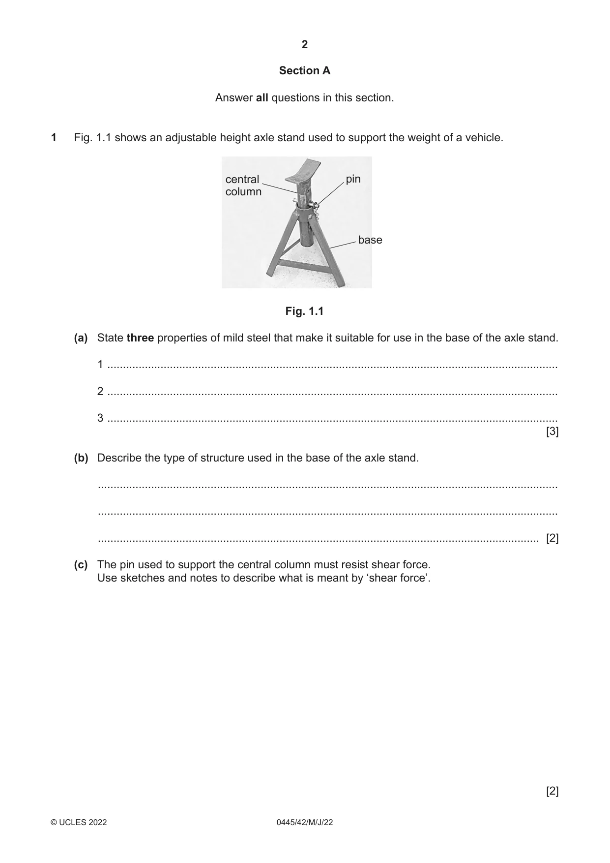 Cambridge IGCSE Design and Technology 0445 2022 May/June Paper 4 · Variant 2 question paper, page 2 of 20