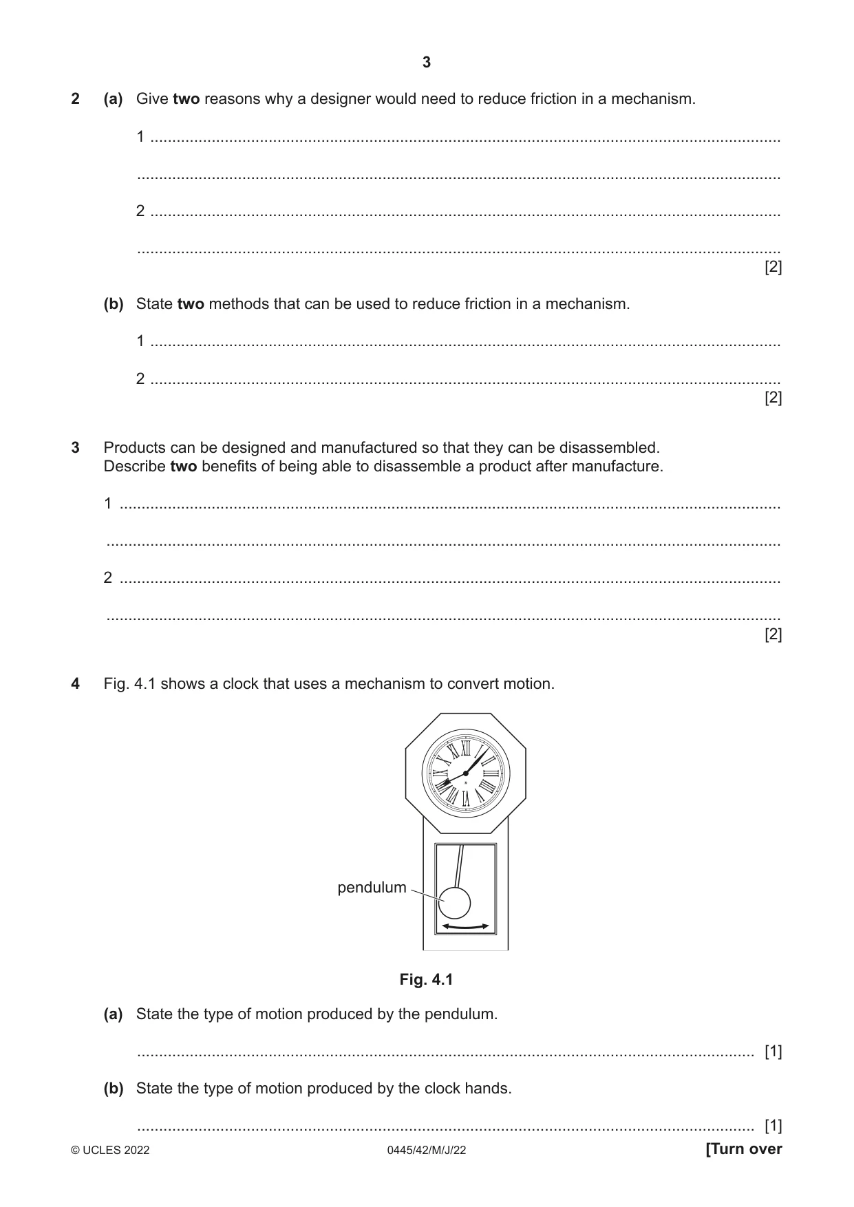 Cambridge IGCSE Design and Technology 0445 2022 May/June Paper 4 · Variant 2 question paper, page 3 of 20