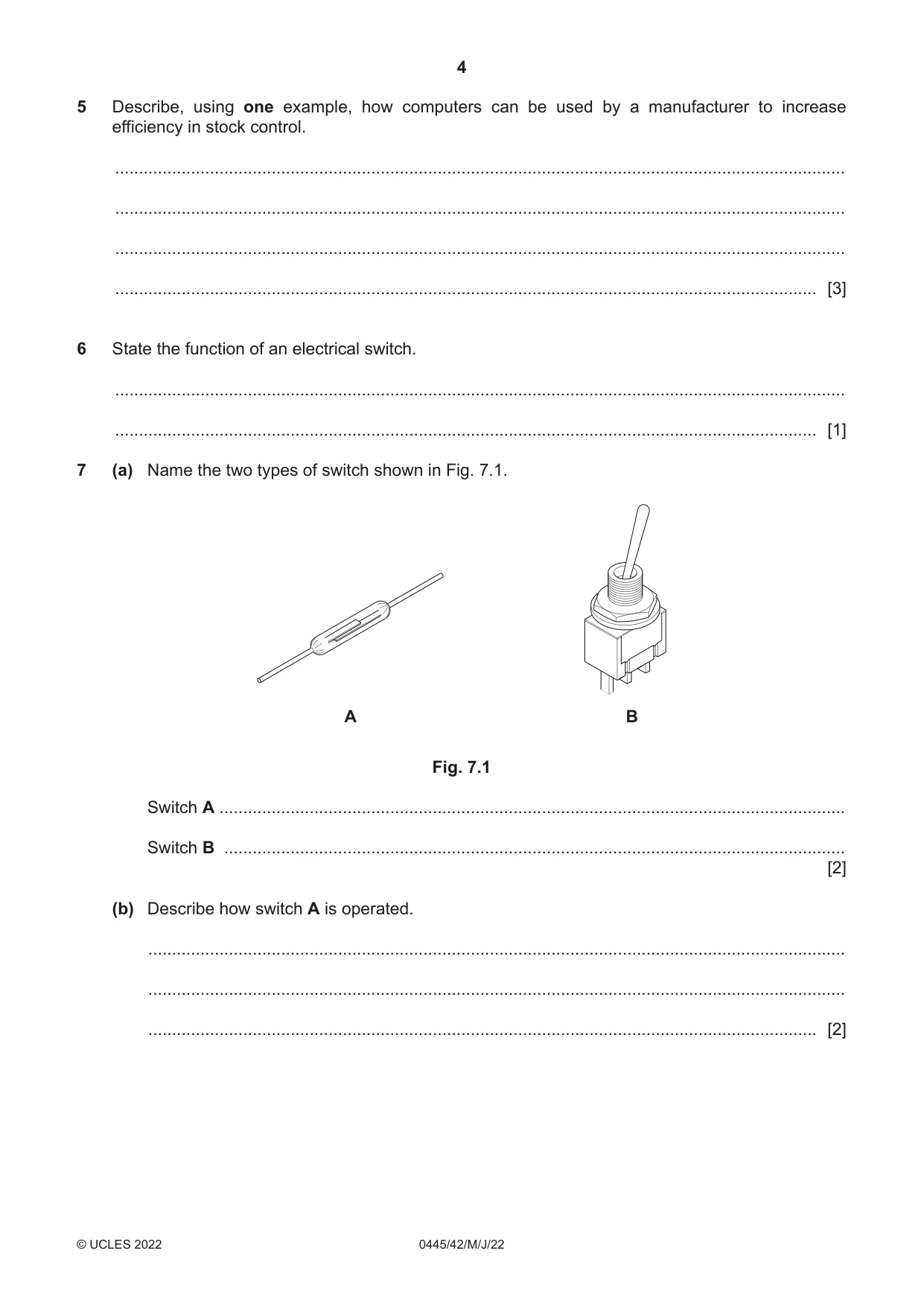 Cambridge IGCSE Design and Technology 0445 2022 May/June Paper 4 · Variant 2 question paper, page 4 of 20