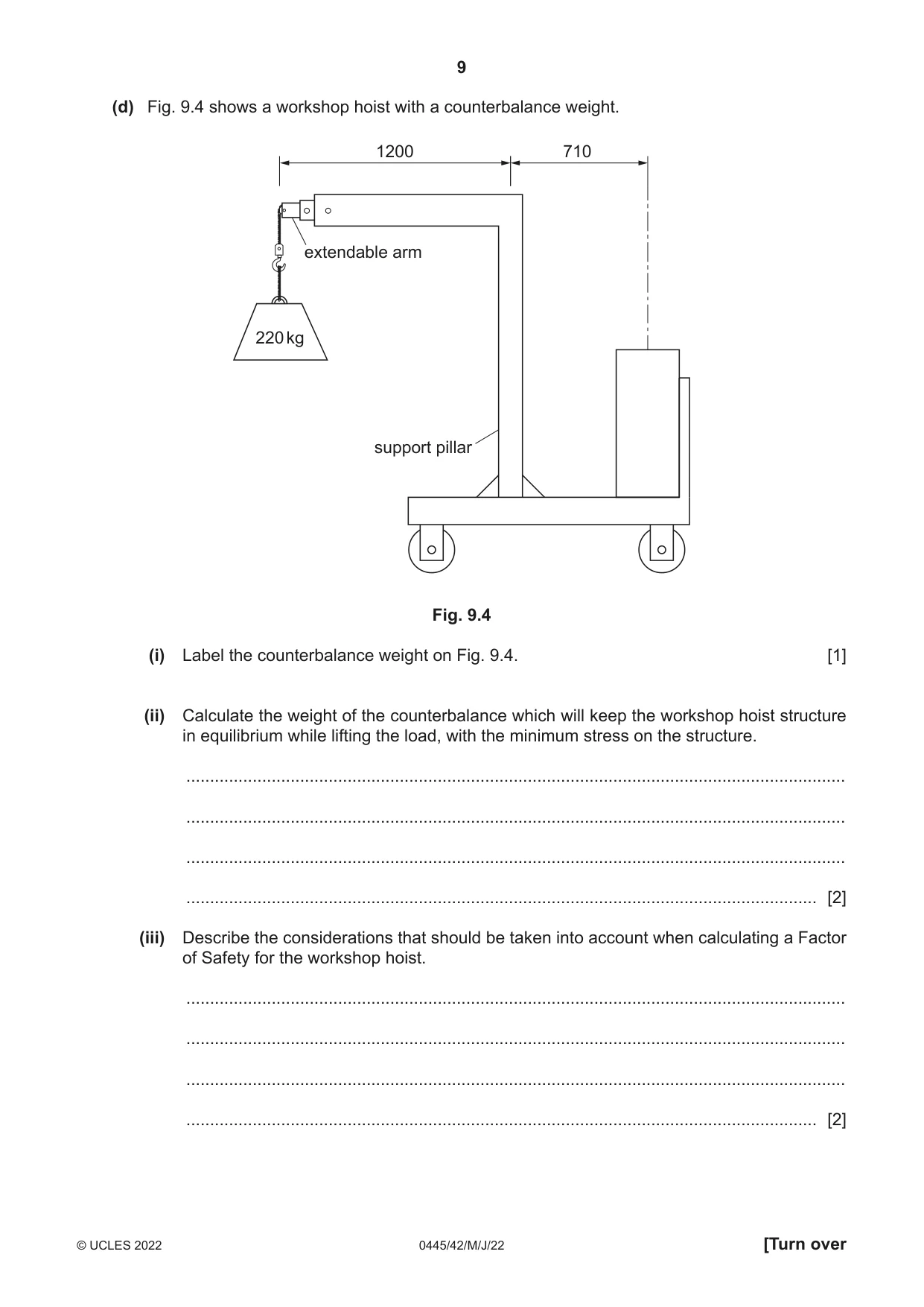 Cambridge IGCSE Design and Technology 0445 2022 May/June Paper 4 · Variant 2 question paper, page 9 of 20