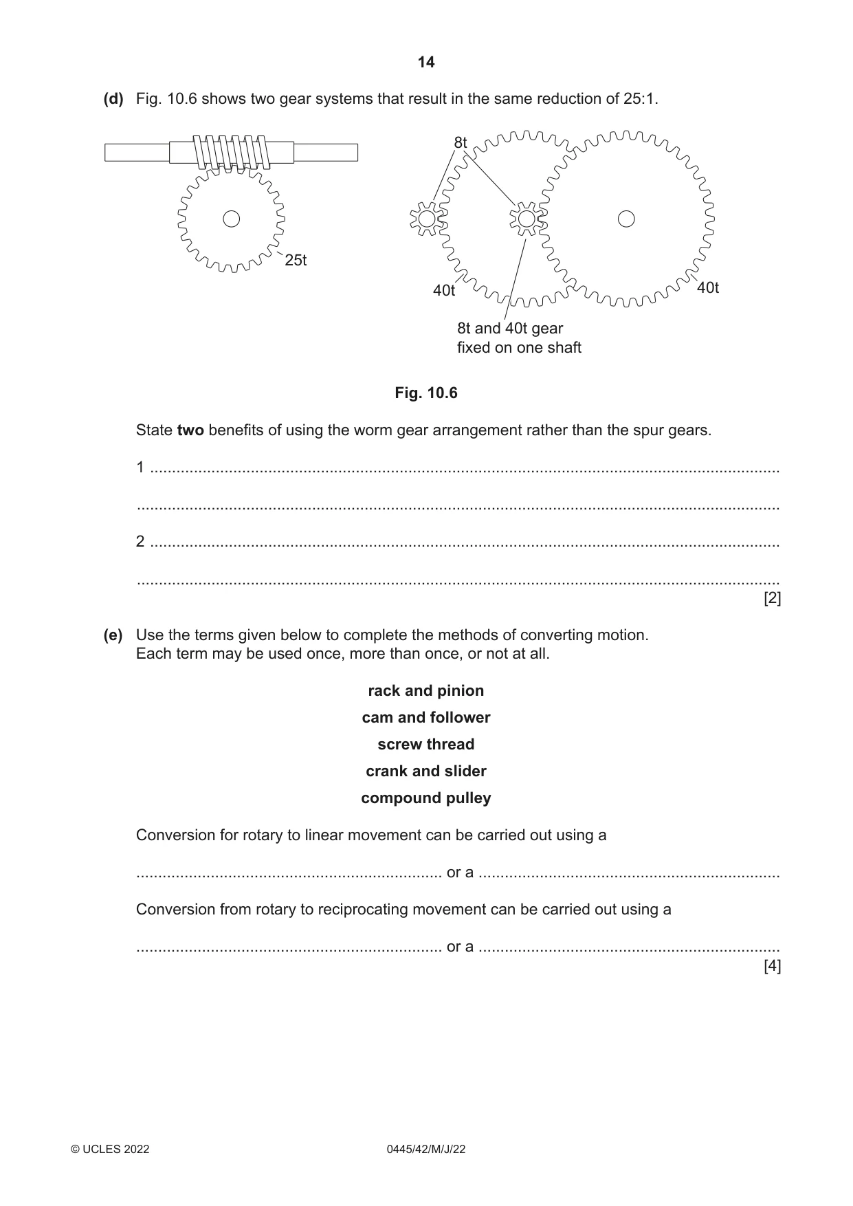 Cambridge IGCSE Design and Technology 0445 2022 May/June Paper 4 · Variant 2 question paper, page 14 of 20
