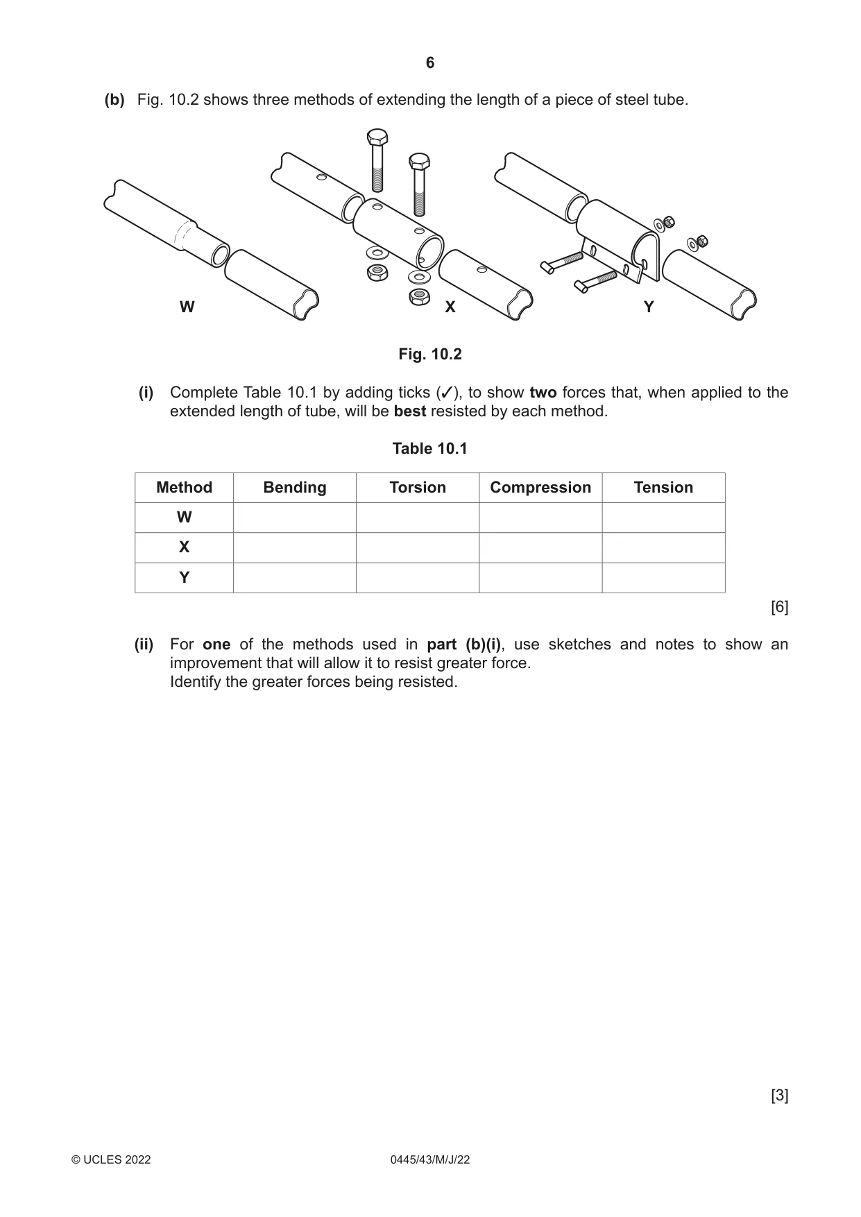 Cambridge IGCSE Design and Technology 0445 2022 May/June Paper 4 · Variant 3 question paper, page 6 of 16