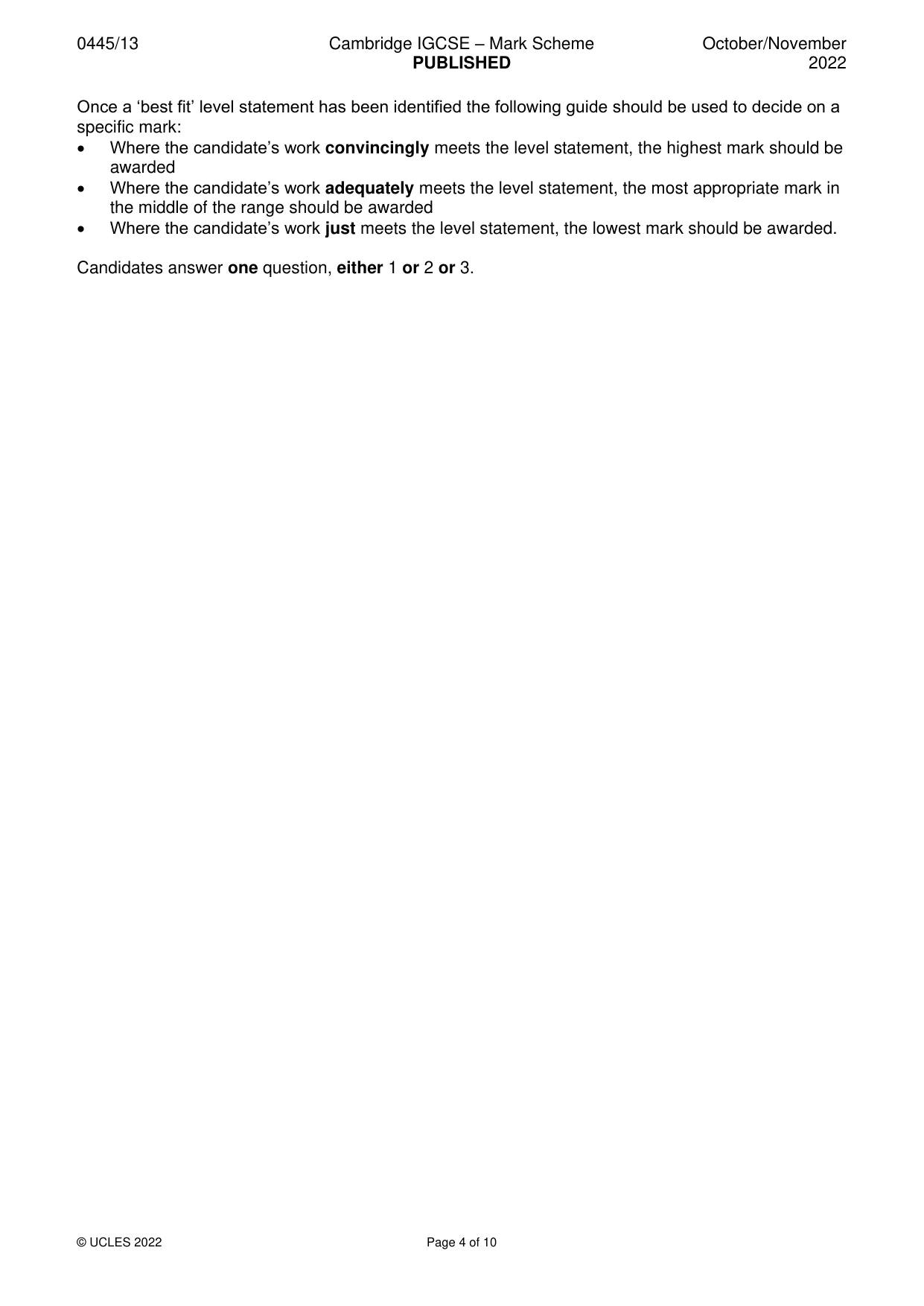 Mark scheme, page 4 of 10